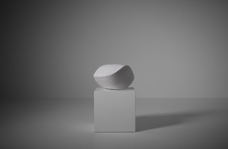 Abstract marble sculpture, The Netherlands 1970s. The sculpture comes from the collection of an important Dutch insurance company, unfortunately we couldn't find information about the artist. The sculpture is made of white Carrara marble and has