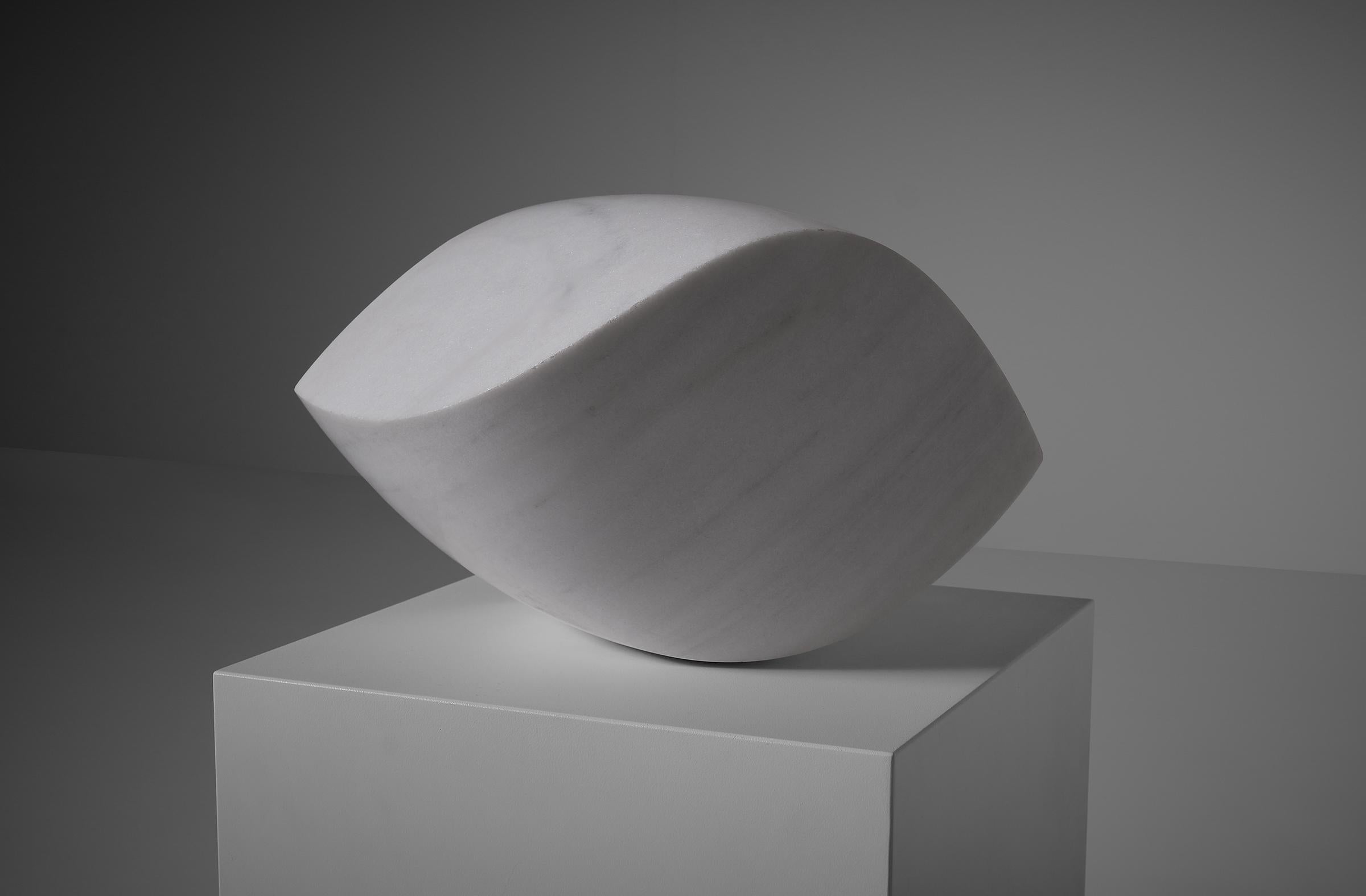 Mid-Century Modern Abstract Carrara Marble Sculpture, 1970s