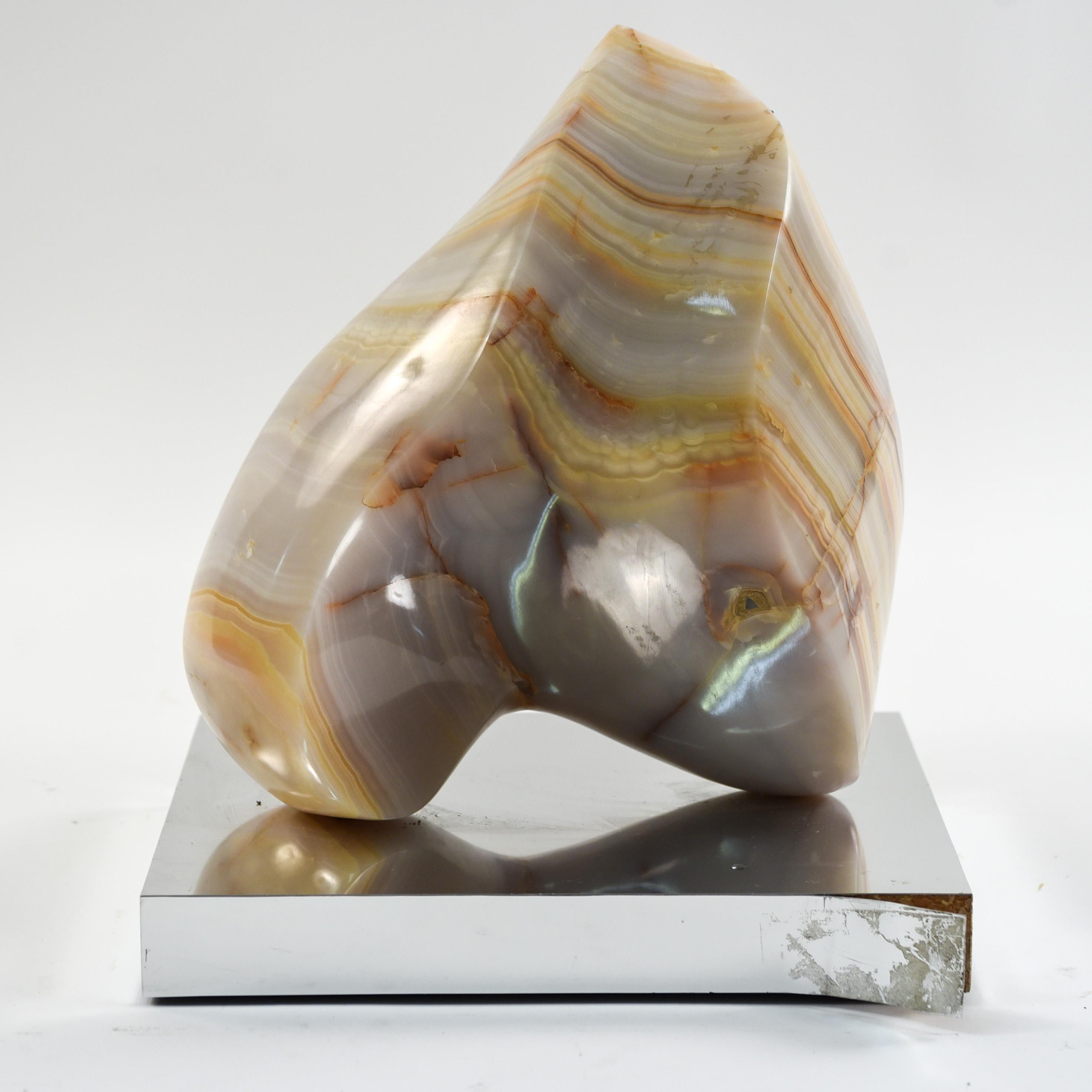 Abstract Carved Onyx Marble Sculpture 2