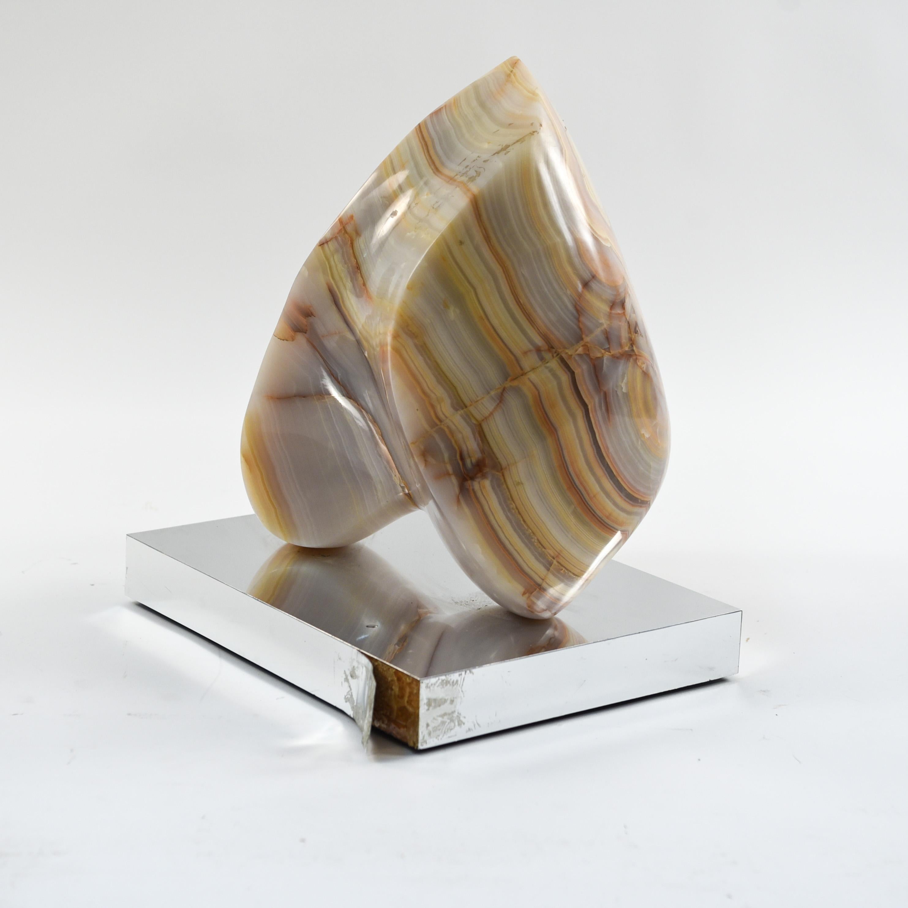 Abstract Carved Onyx Marble Sculpture 3