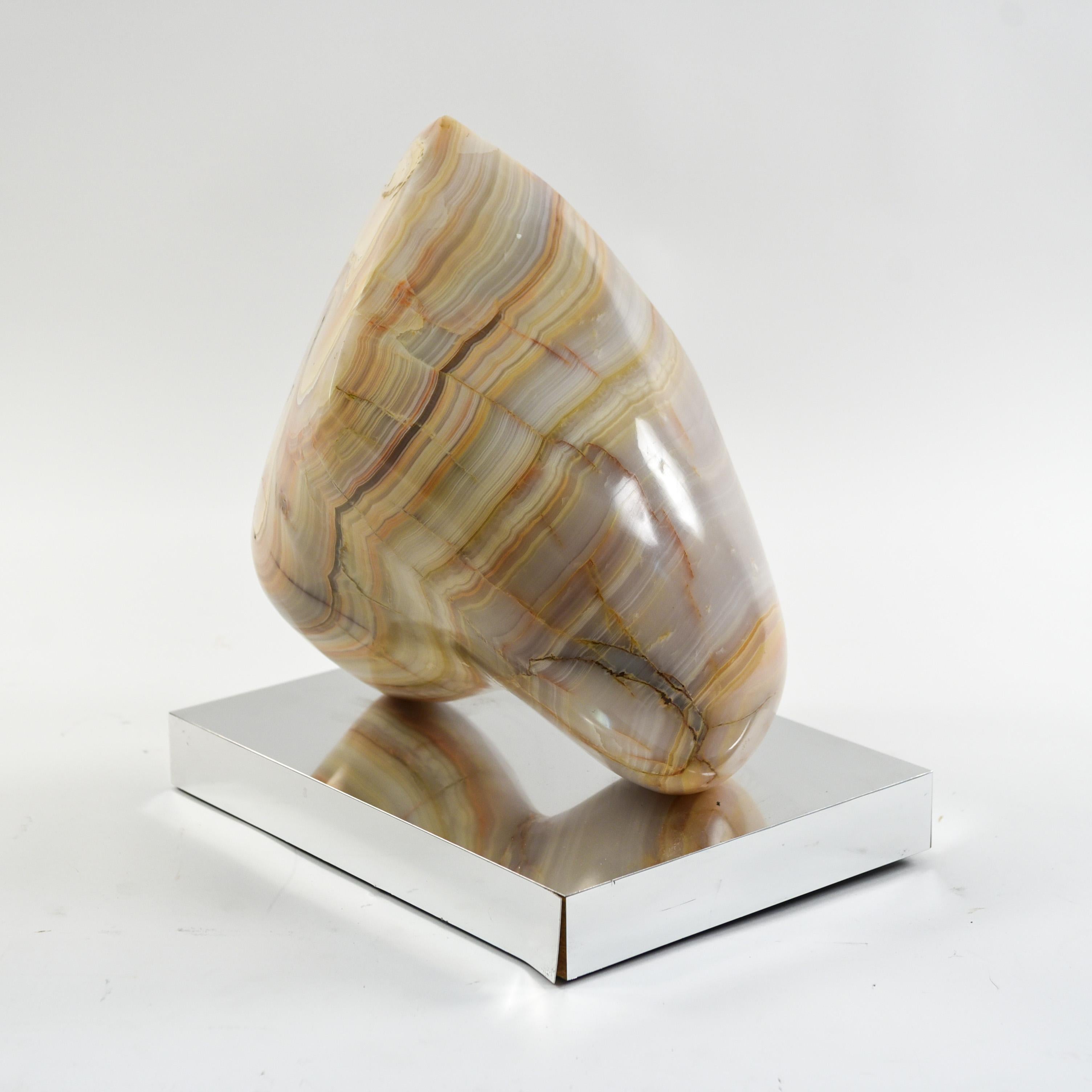 Abstract Carved Onyx Marble Sculpture 4