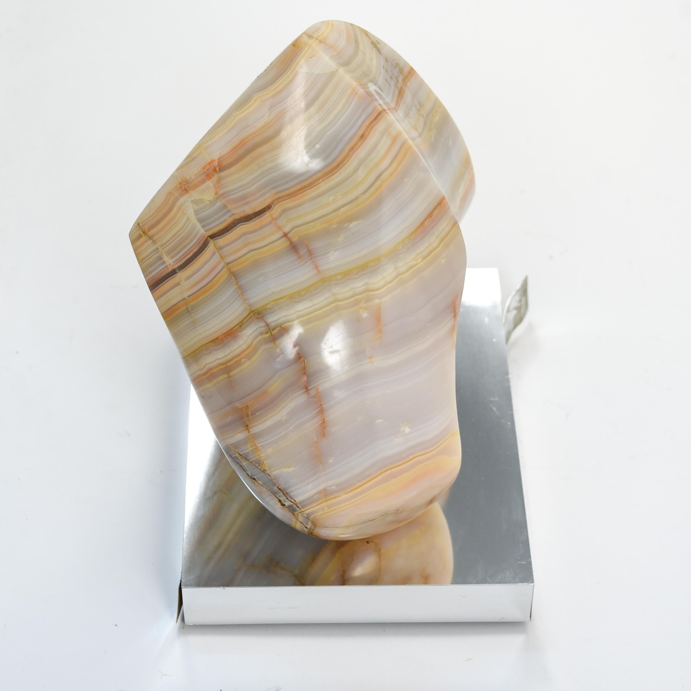 Mid-Century Modern Abstract Carved Onyx Marble Sculpture
