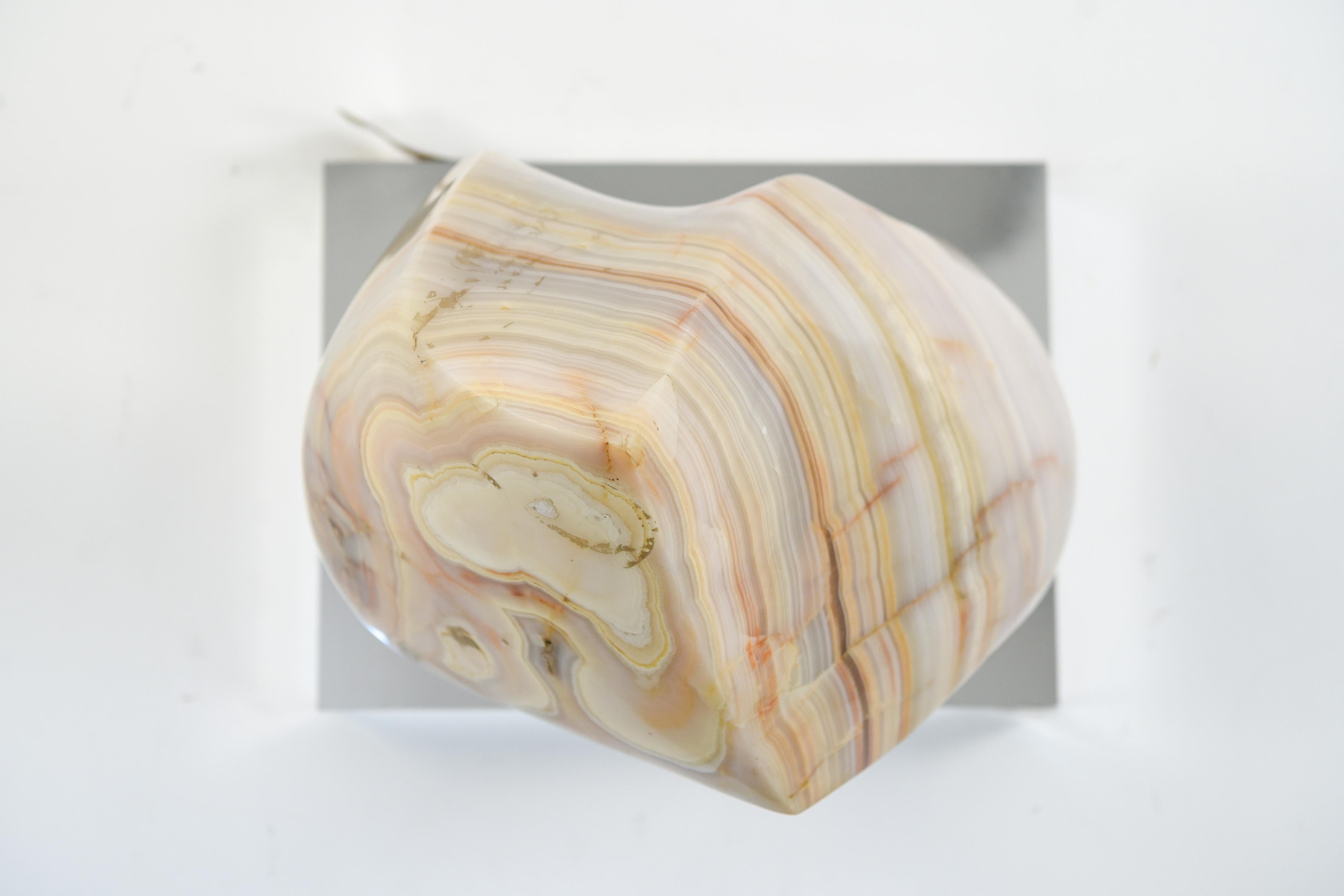 Abstract Carved Onyx Marble Sculpture 1