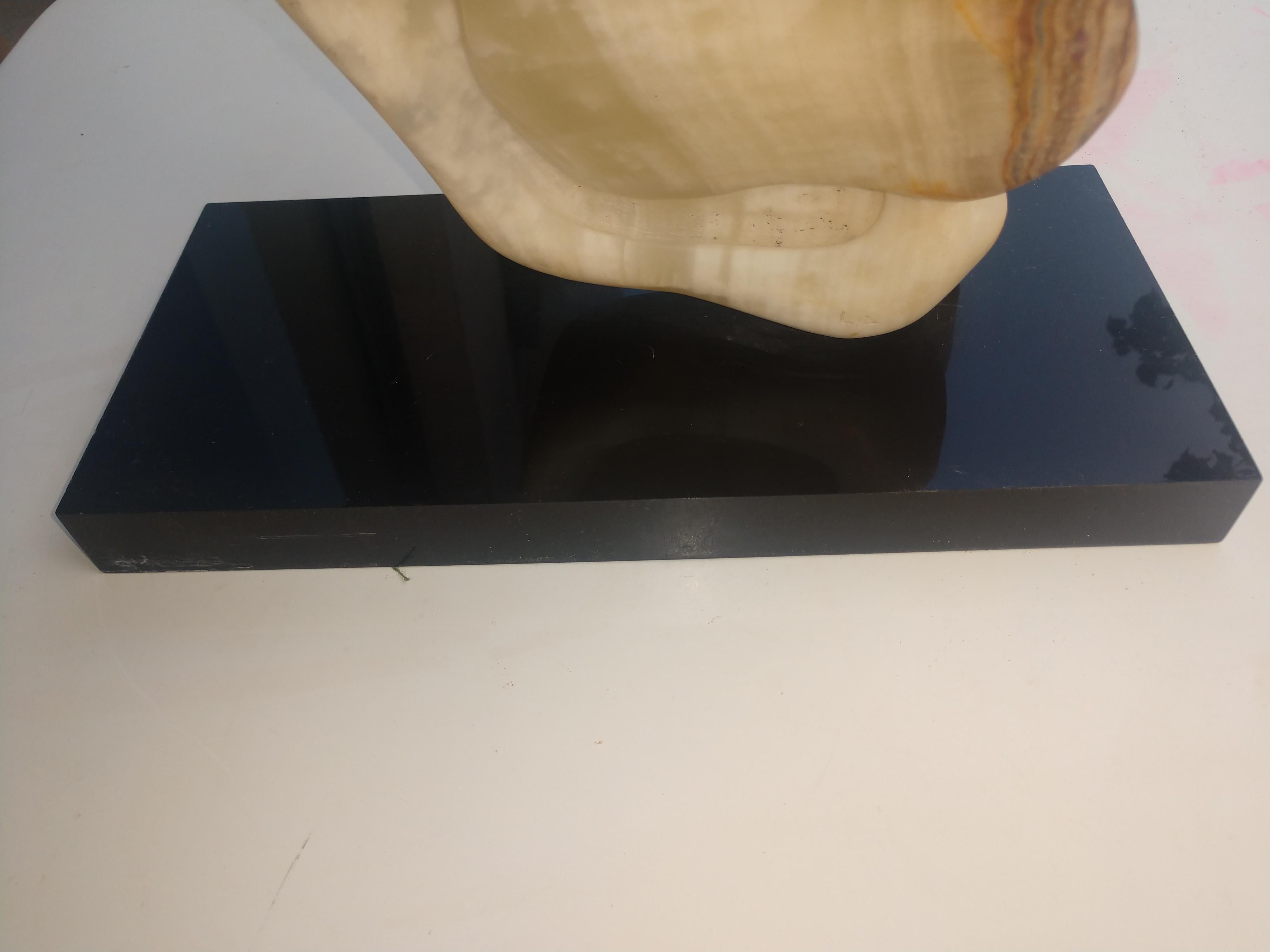 American Abstract Carved Stone by Outsider Artist Louise Abrams