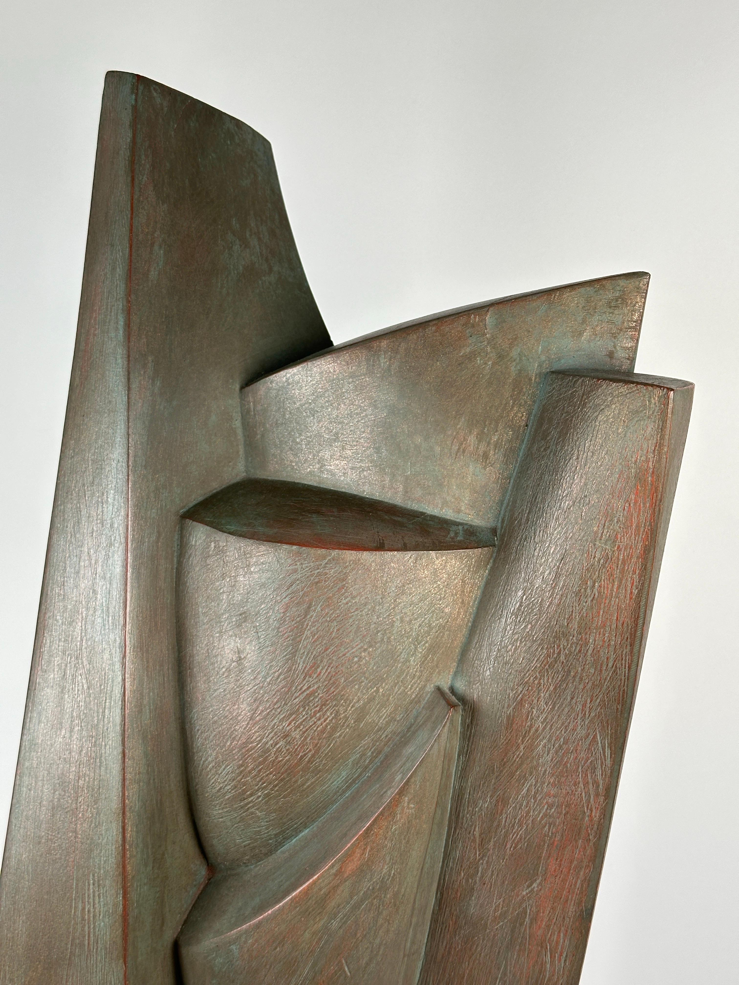 Modern Abstract carved Wood Sculpture by Elaine Lorenz For Sale
