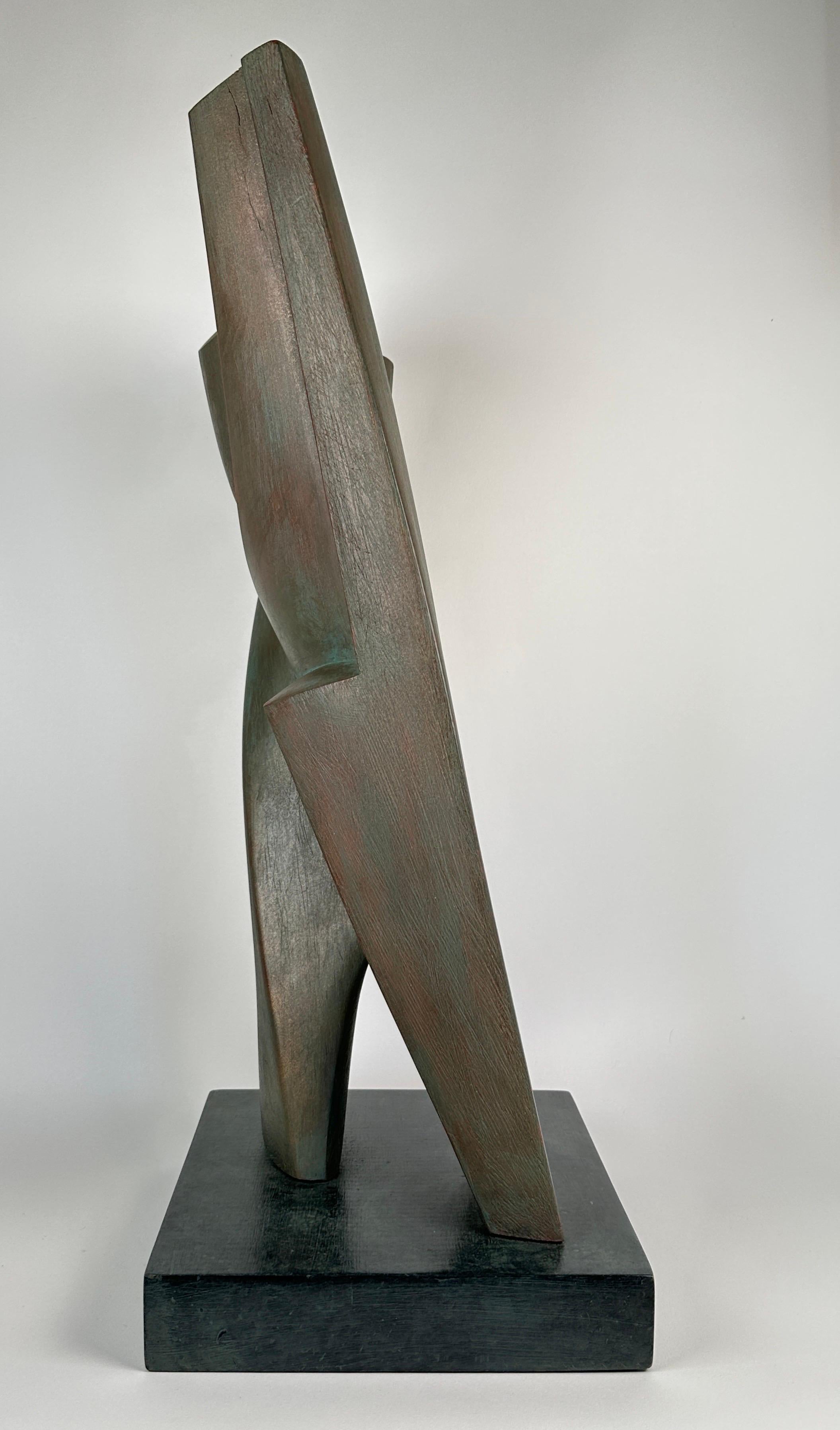 Carved Abstract carved Wood Sculpture by Elaine Lorenz For Sale