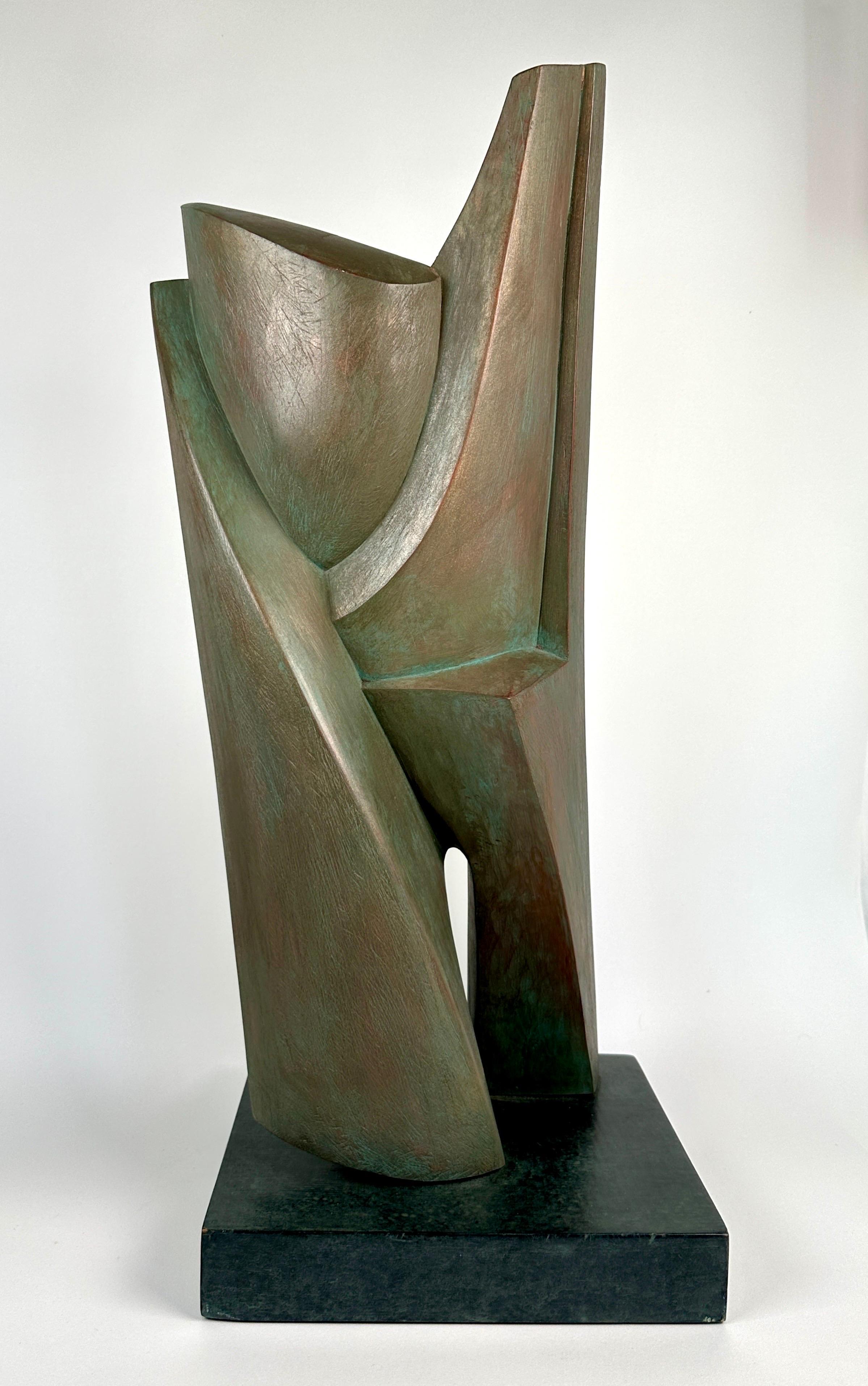 Abstract carved Wood Sculpture by Elaine Lorenz In Good Condition For Sale In Greensboro, NC