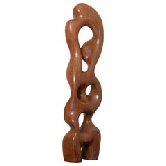 Sculpture abstraite en bois sculpté de Vérone, fin 1975 par Migliore Vitino, France