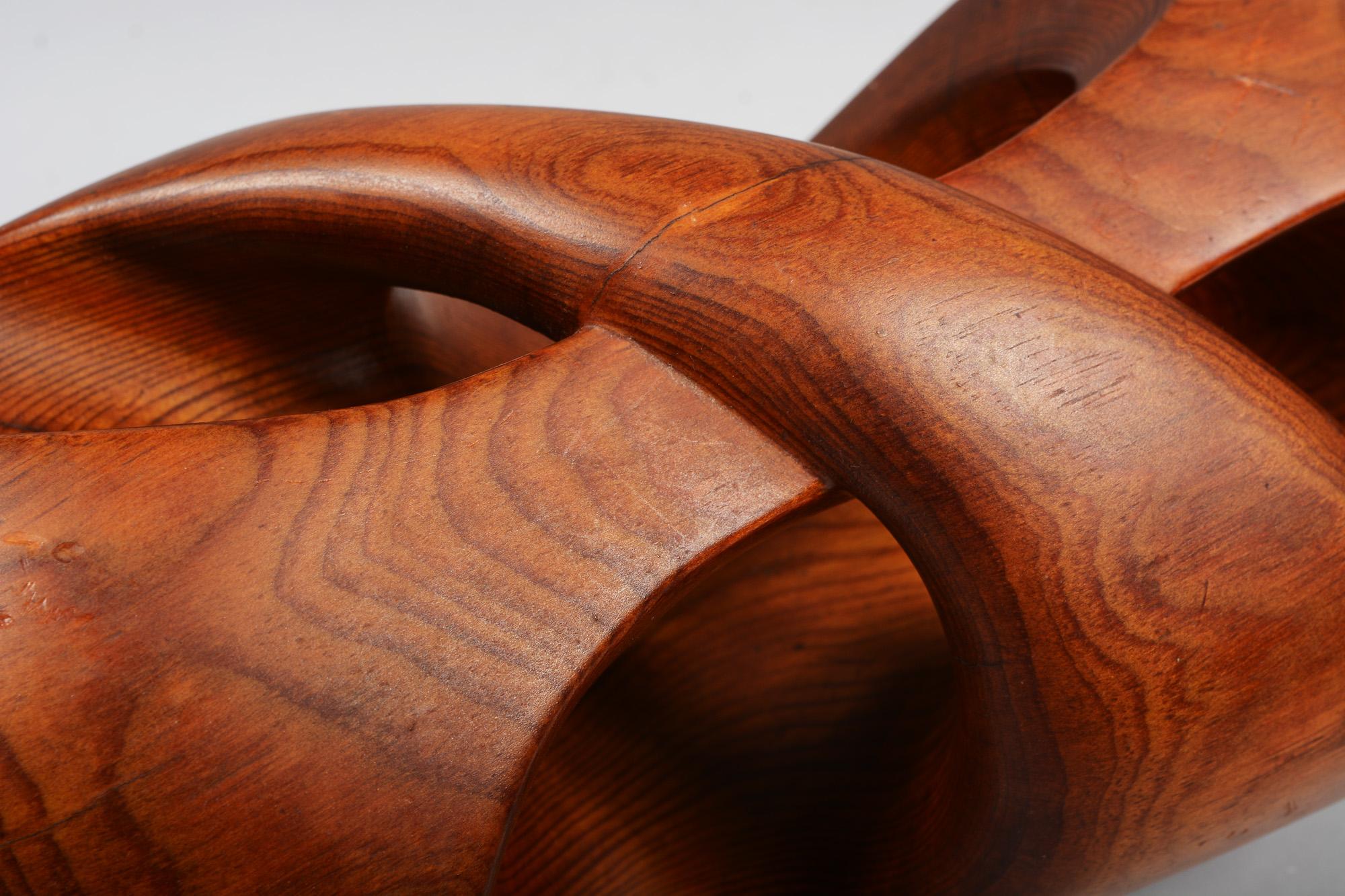 Abstract Carved Wood Table Top Sculpture 4