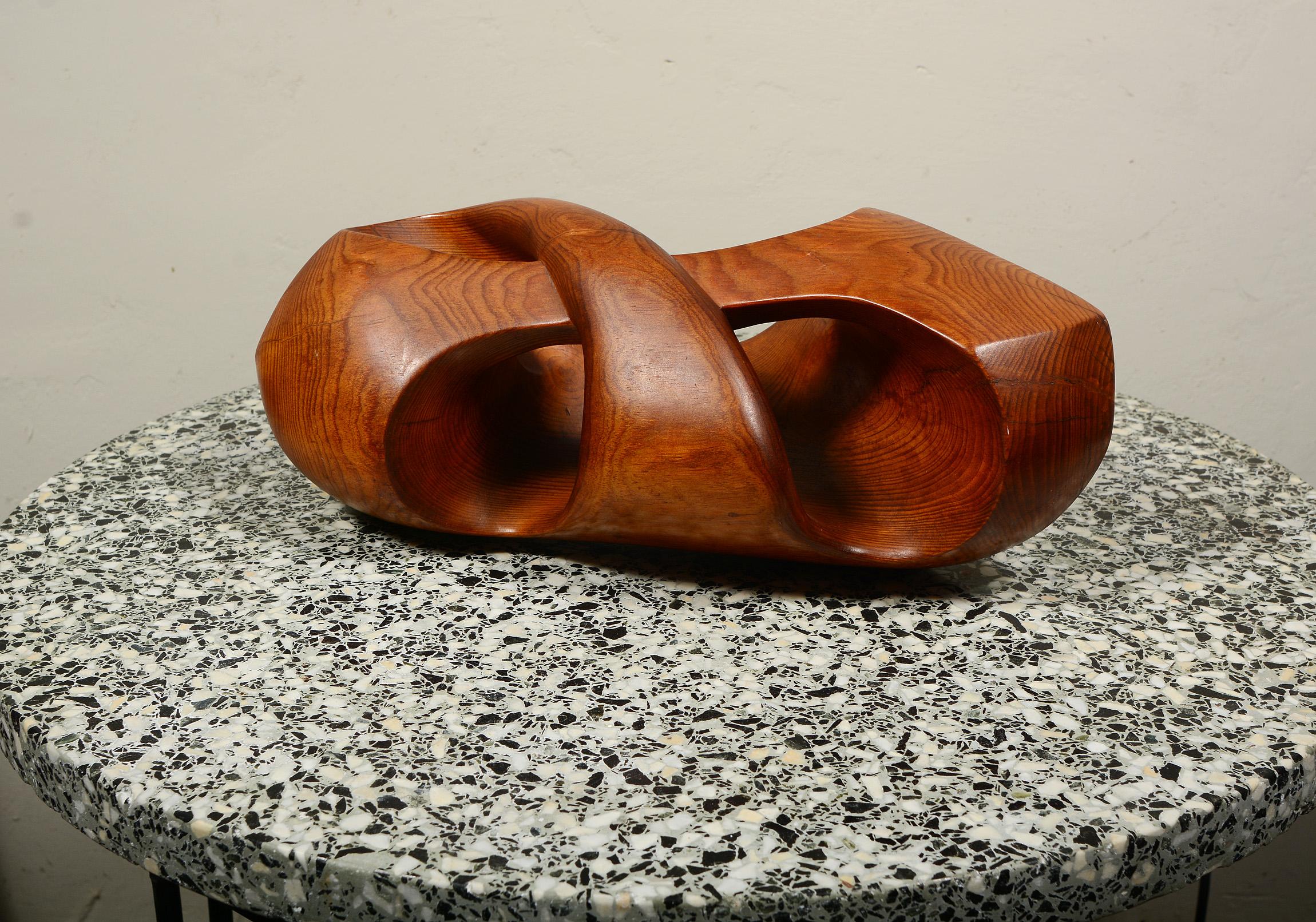Abstract Carved Wood Table Top Sculpture 7