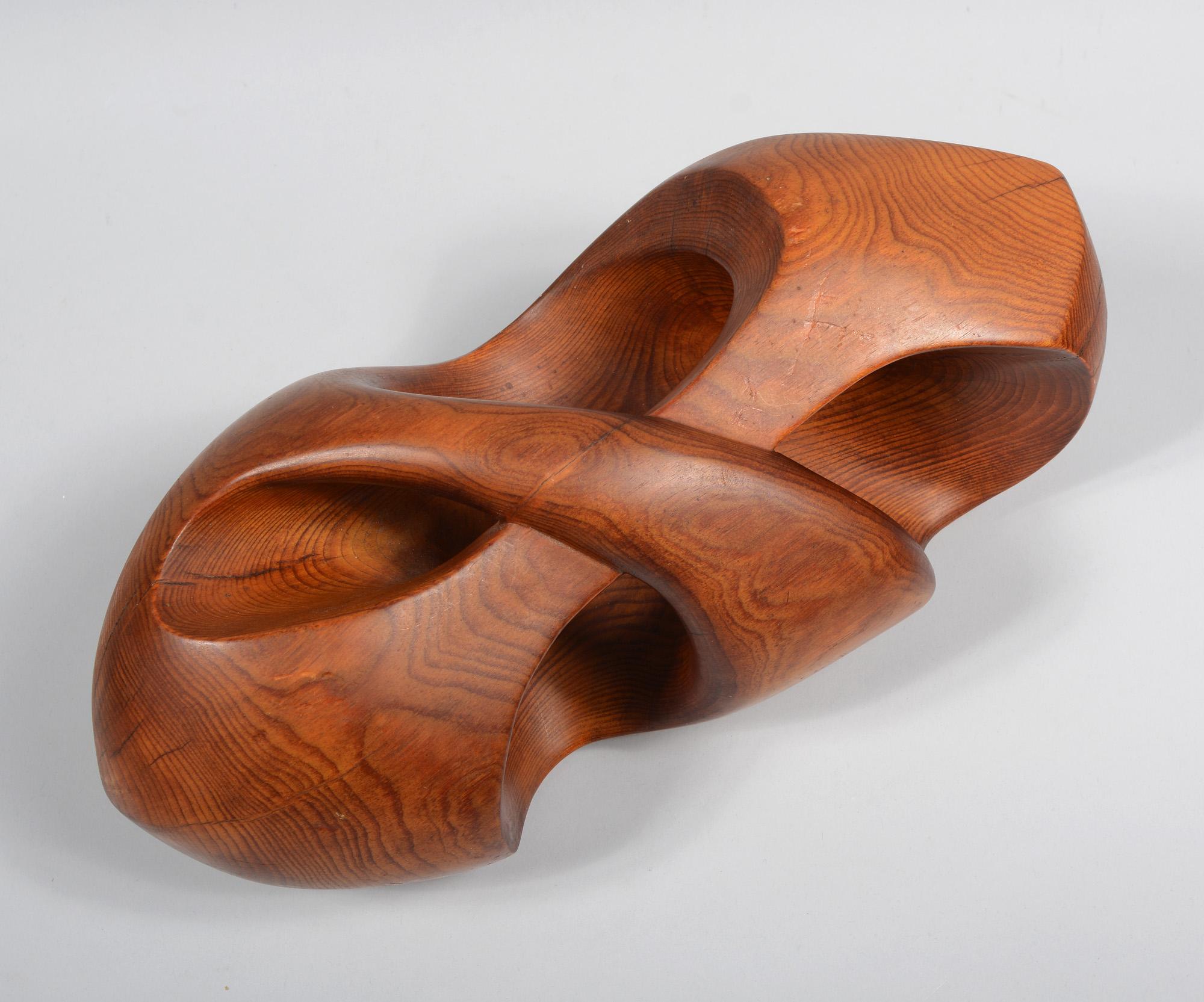 Abstract Carved Wood Table Top Sculpture 1