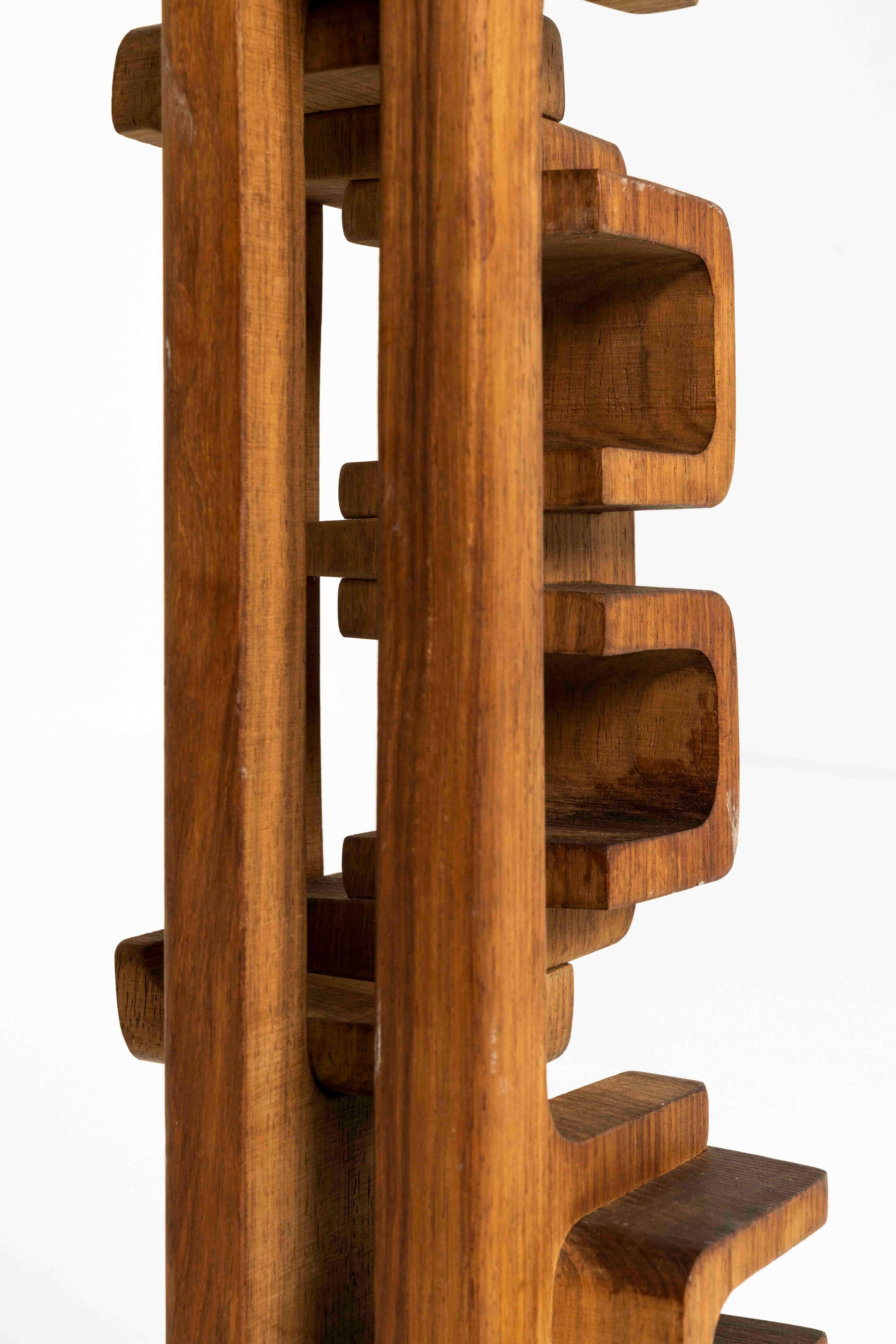 Late 20th Century Abstract Carved Wooden Sculpture by Brian Willsher, 1976 UK