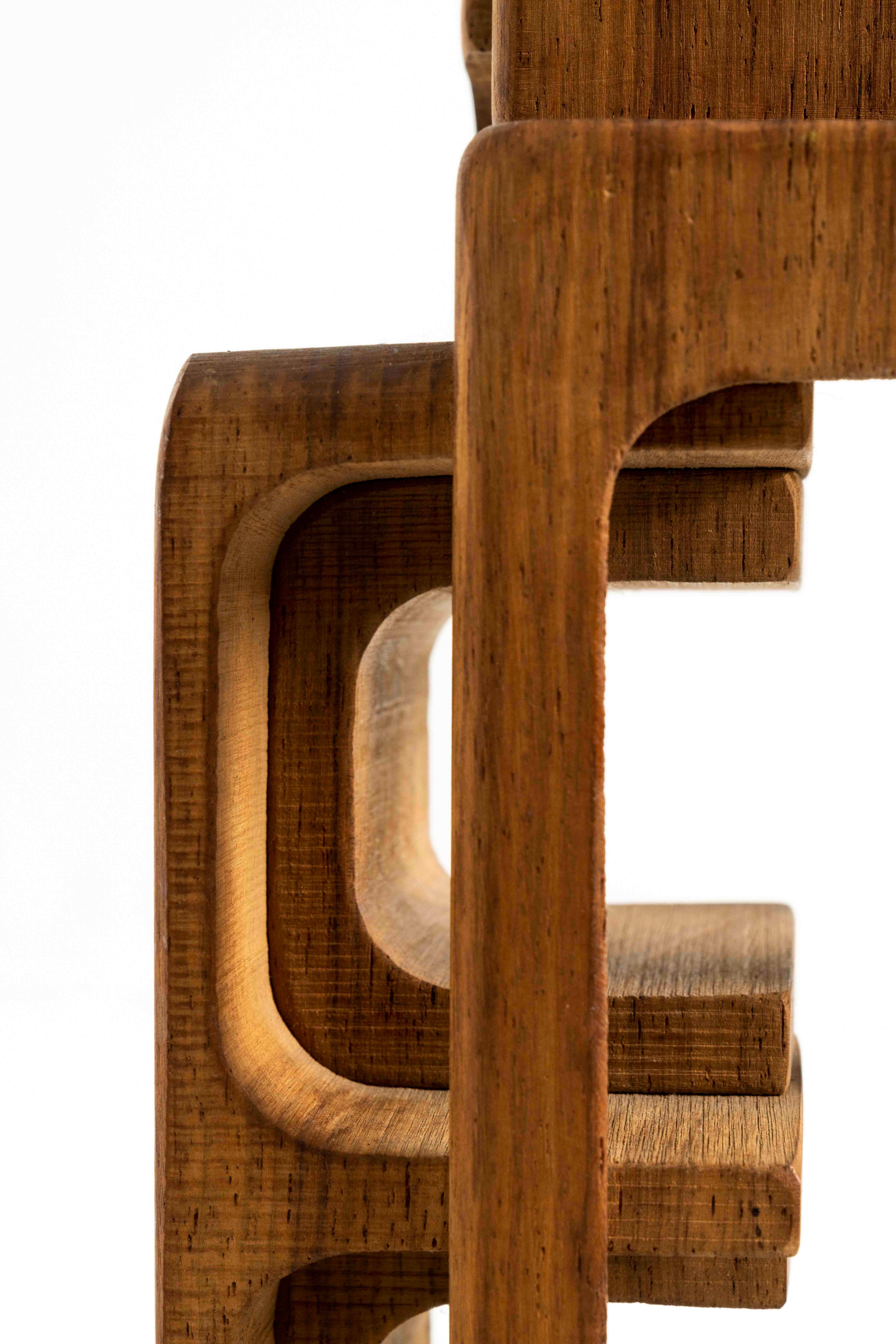 Abstract Carved Wooden Sculpture by Brian Willsher, 1976 UK 2