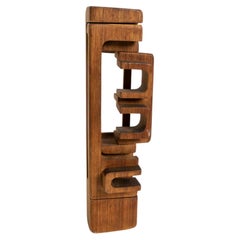 Abstract Carved Wooden Sculpture by Brian Willsher, 1976 UK