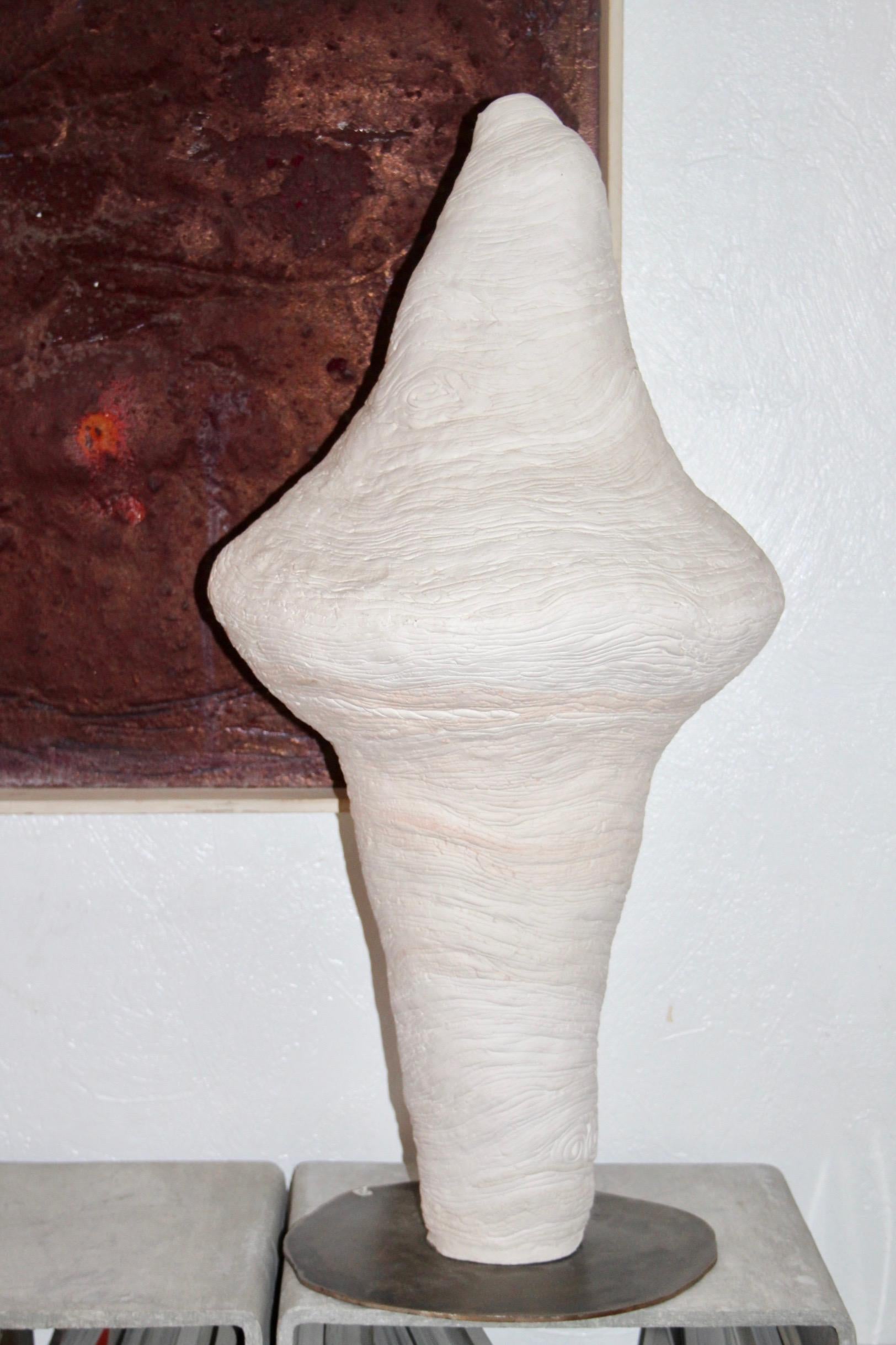 Whiting Scultura astratta in ceramica e metallo