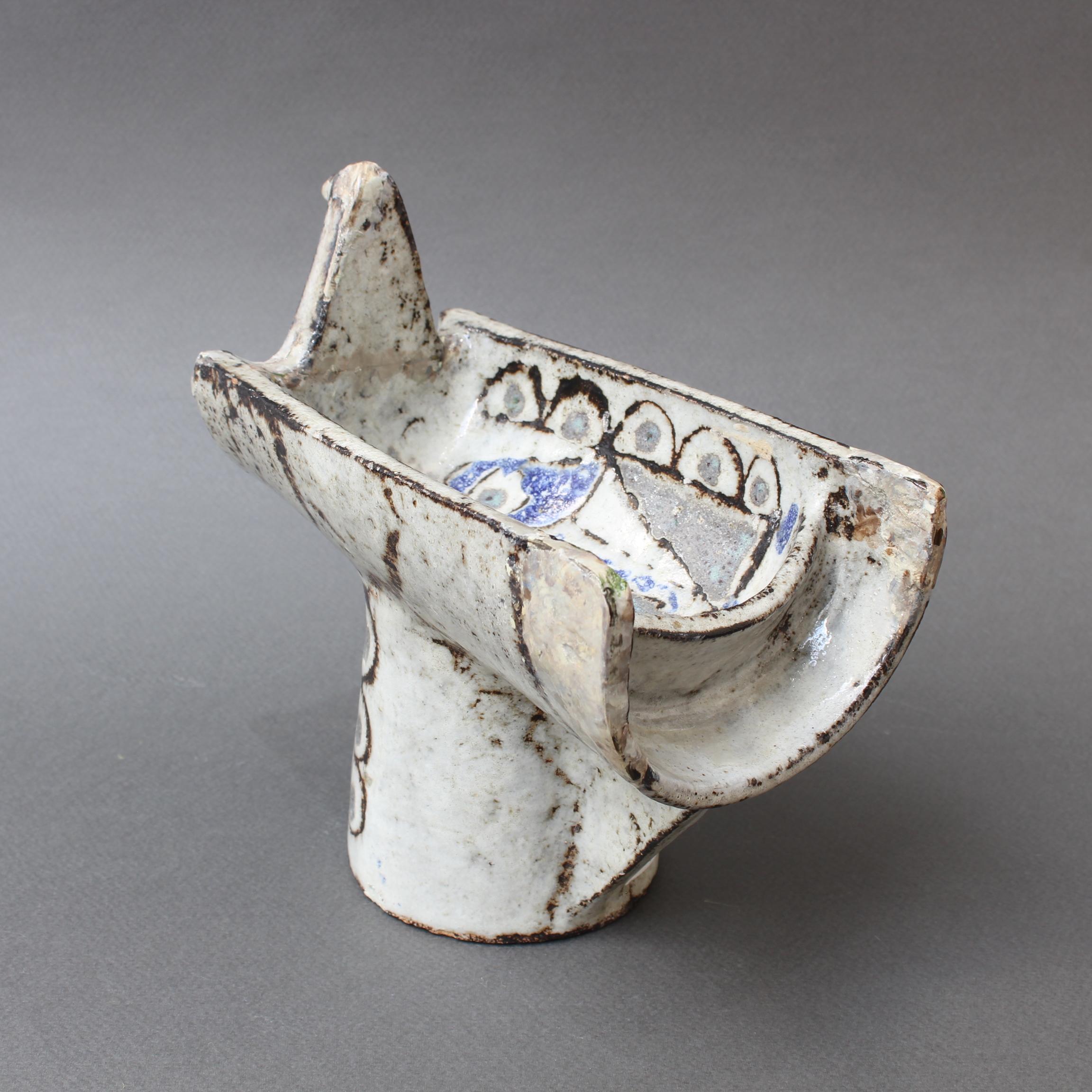French Abstract Ceramic Bird Vide-Poche by Jean Derval, circa 1950s