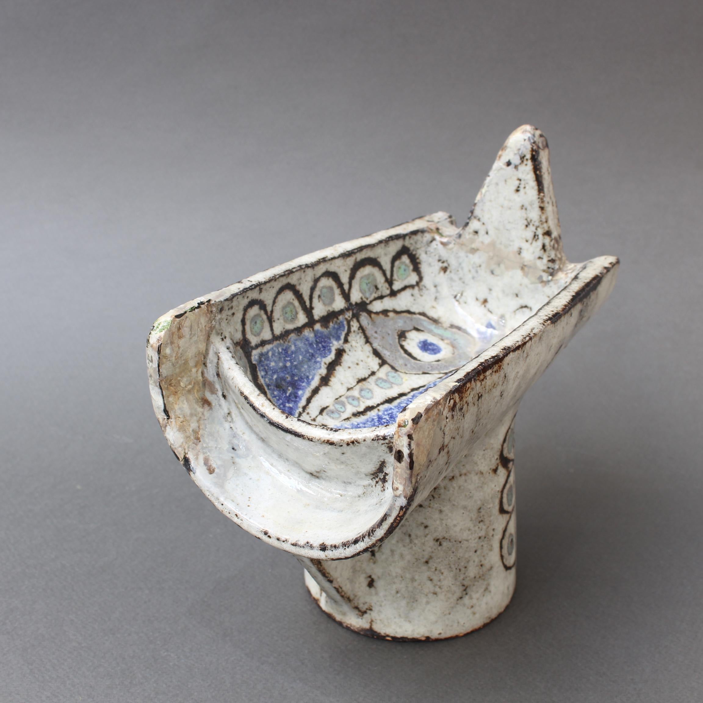 Abstract Ceramic Bird Vide-Poche by Jean Derval, circa 1950s In Fair Condition In London, GB