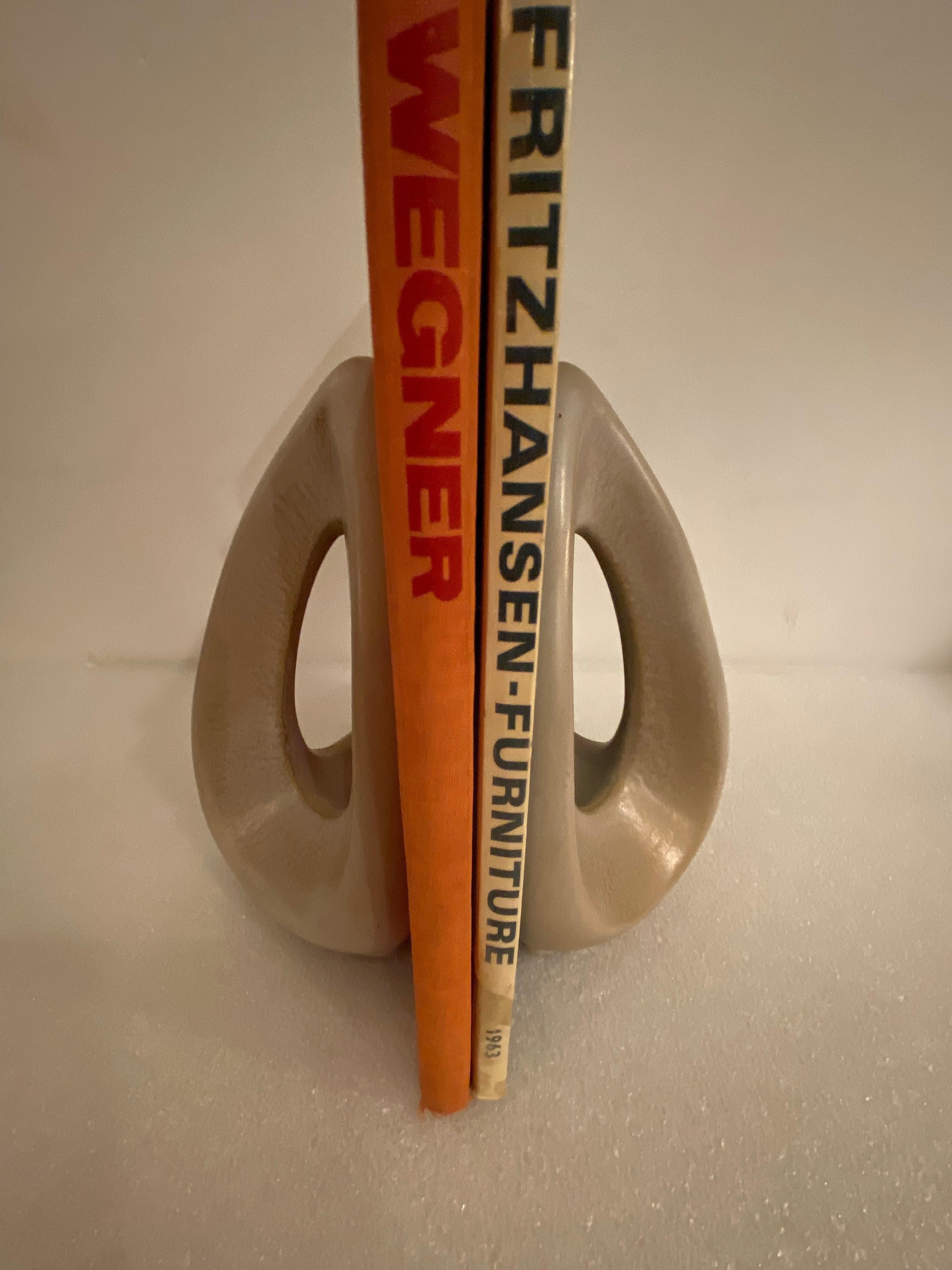 Mid-Century Modern Abstract Ceramic Bookends For Sale