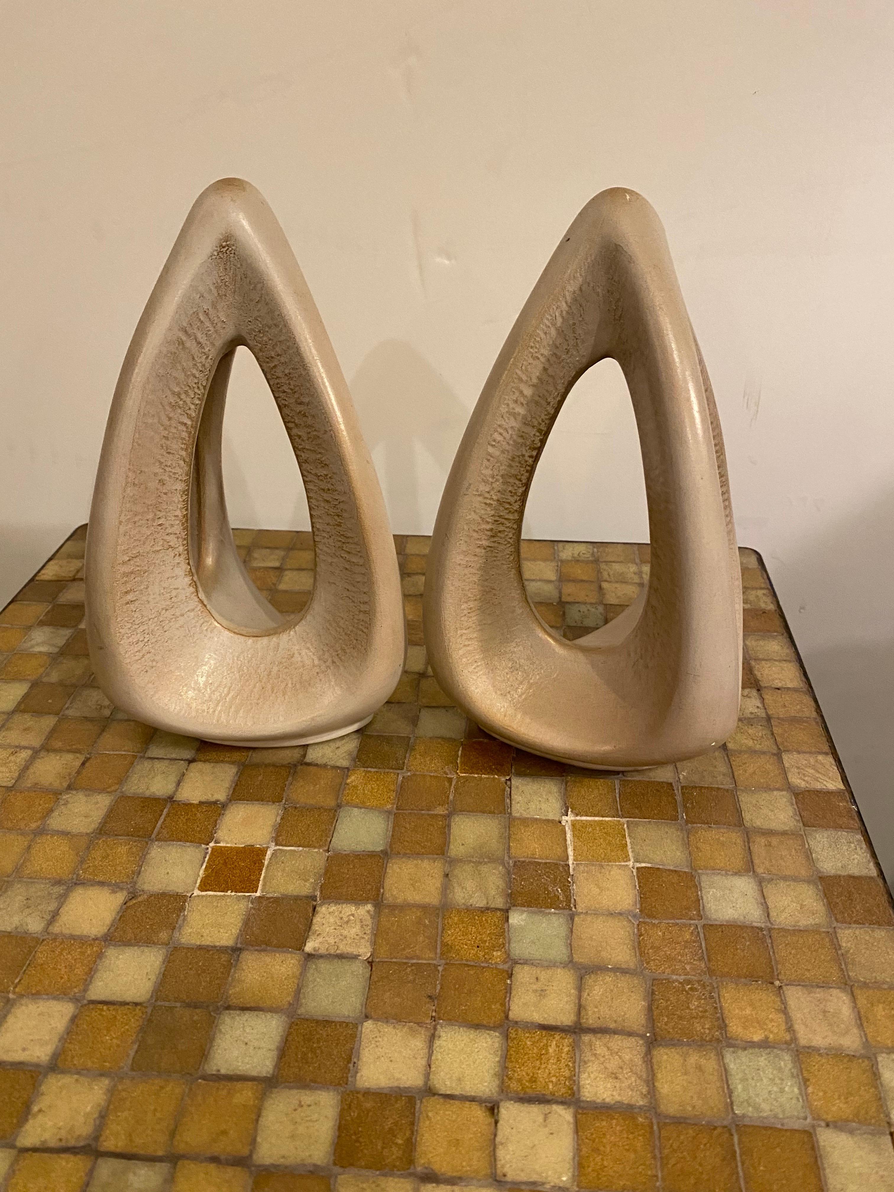 American Abstract Ceramic Bookends For Sale