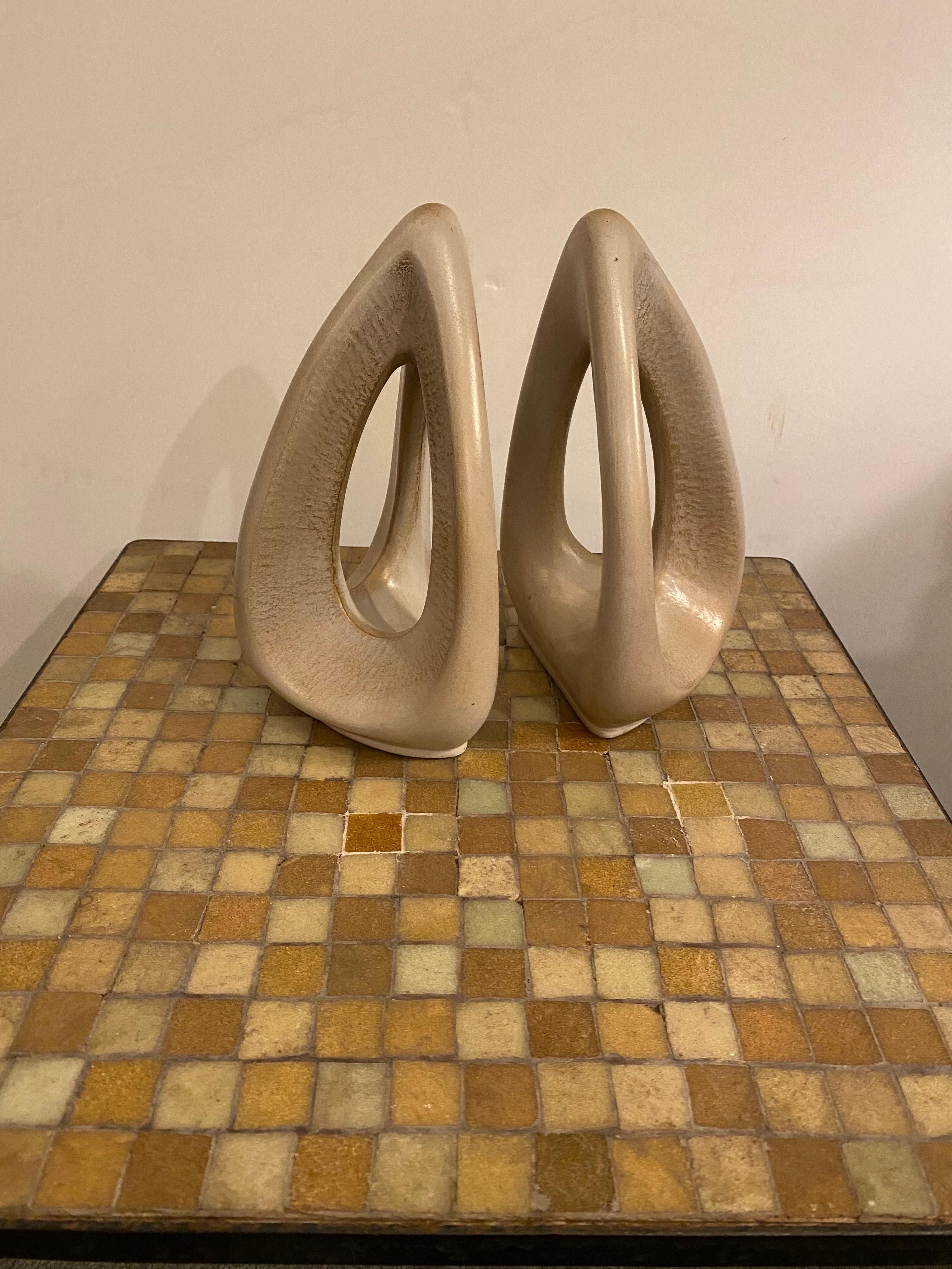 Abstract Ceramic Bookends For Sale 1