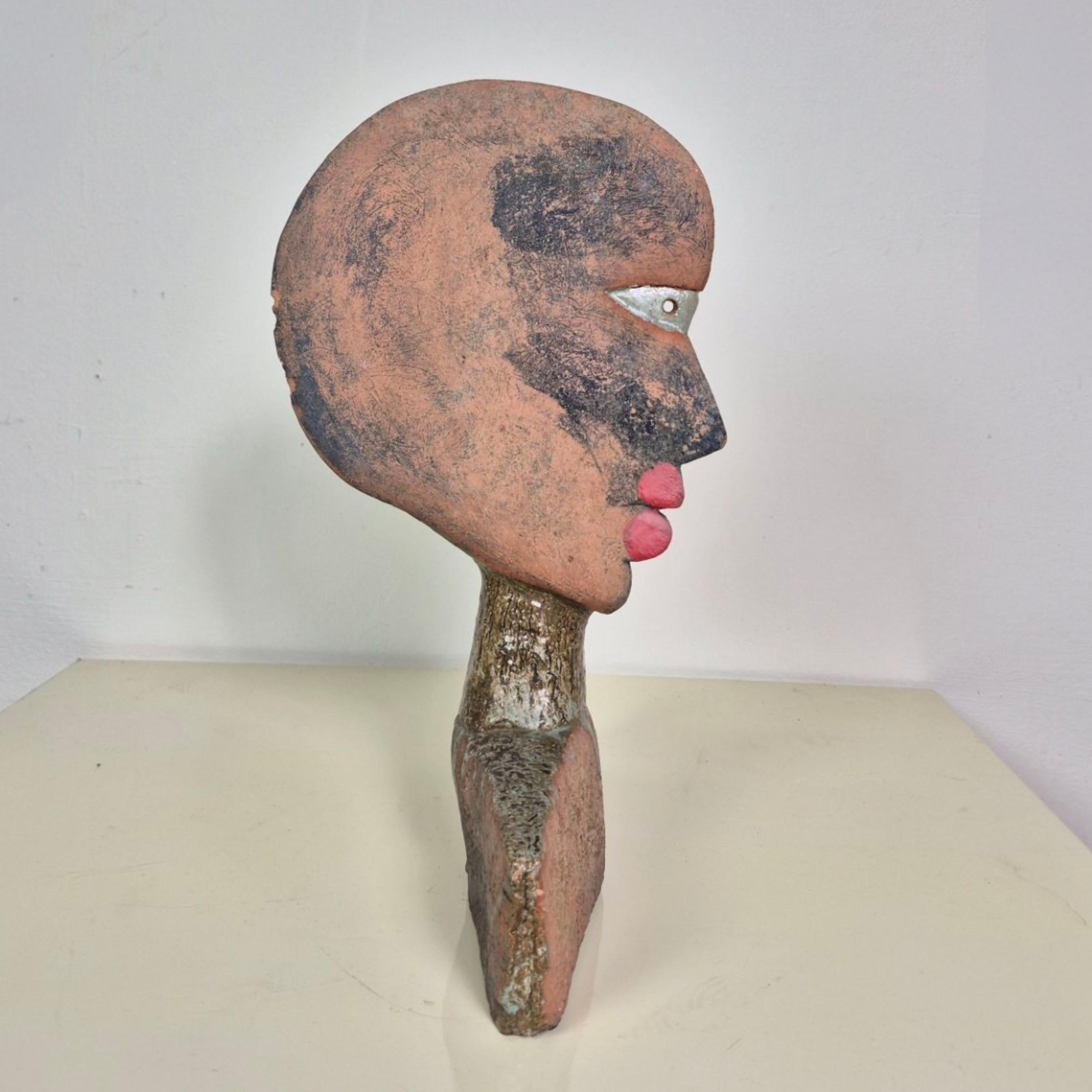 Post-Modern Abstract ceramic buste by Dieter Eichelmann, Germany 1980s For Sale
