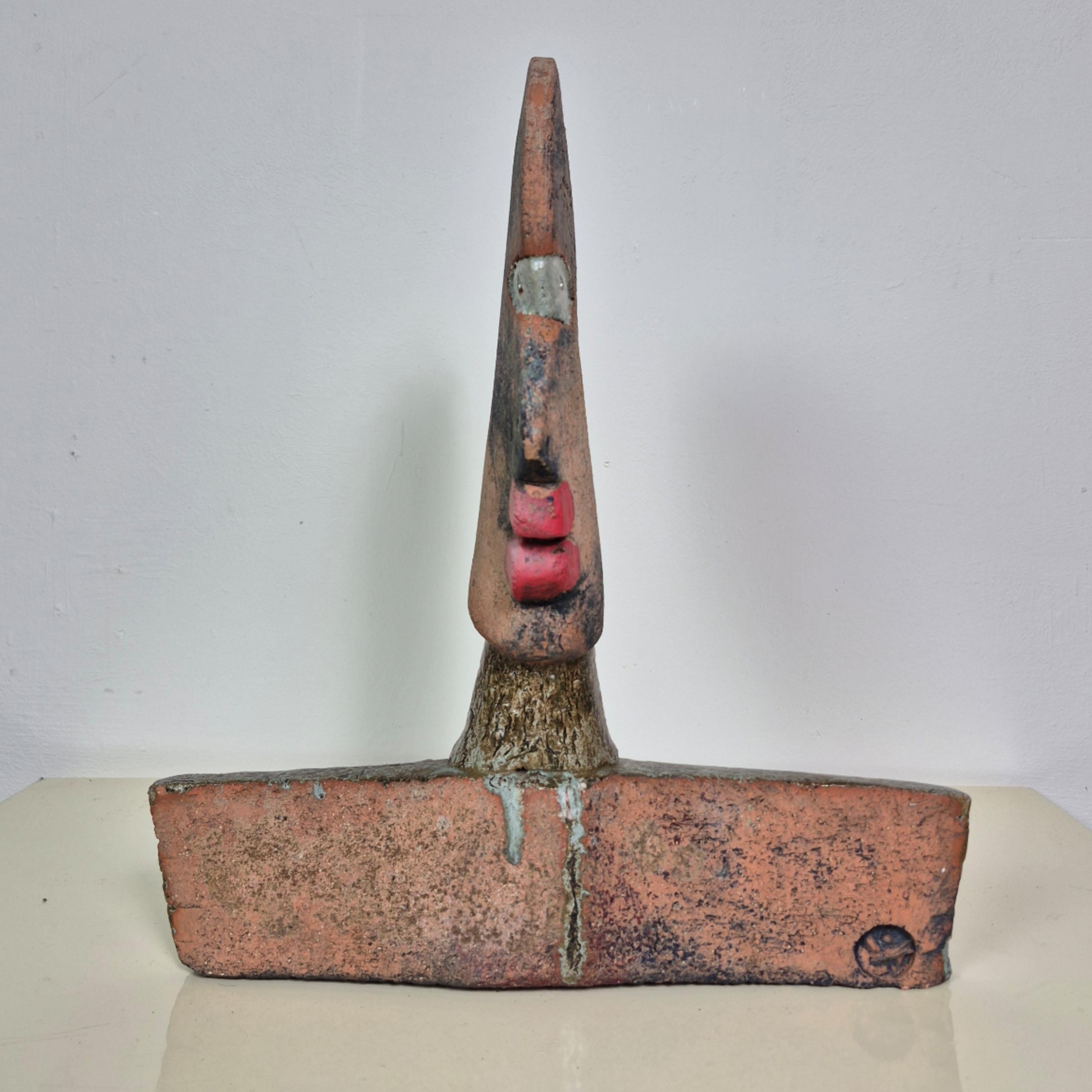 Abstract ceramic buste by Dieter Eichelmann, Germany 1980s In Good Condition For Sale In ECHT, NL