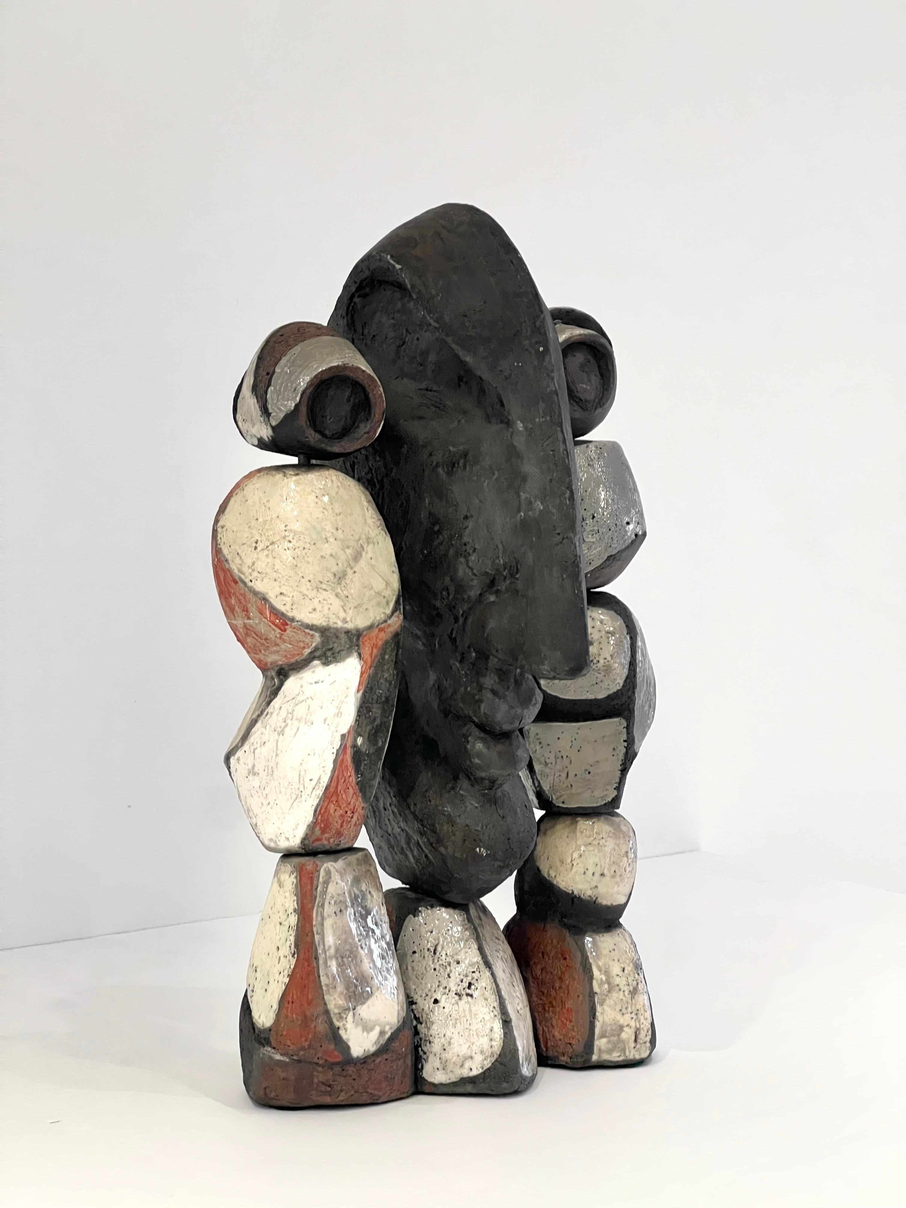 French Abstract Ceramic Figural Sculpture by Roger Capron For Sale