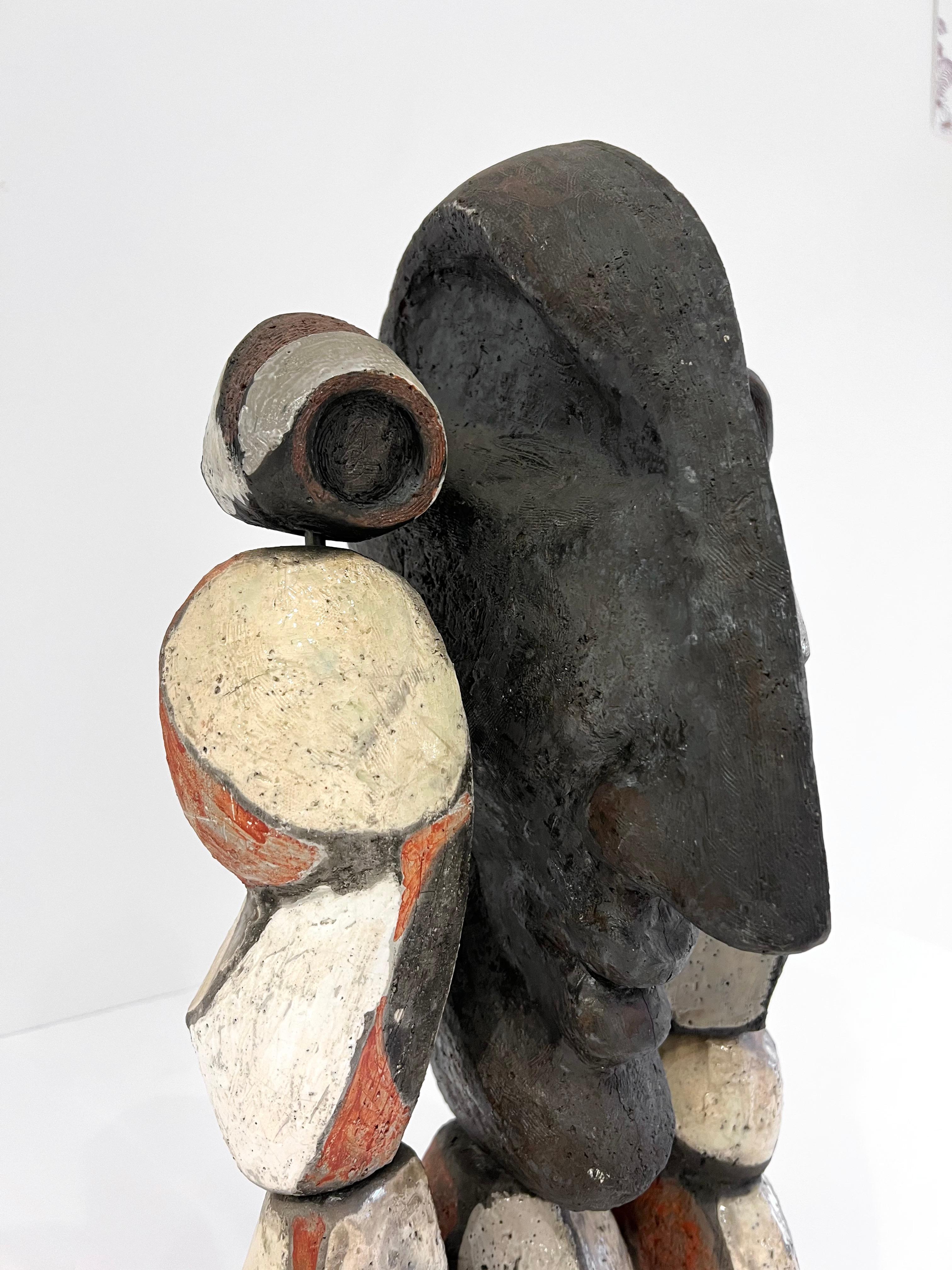 Abstract Ceramic Figural Sculpture by Roger Capron In Good Condition For Sale In New York, NY