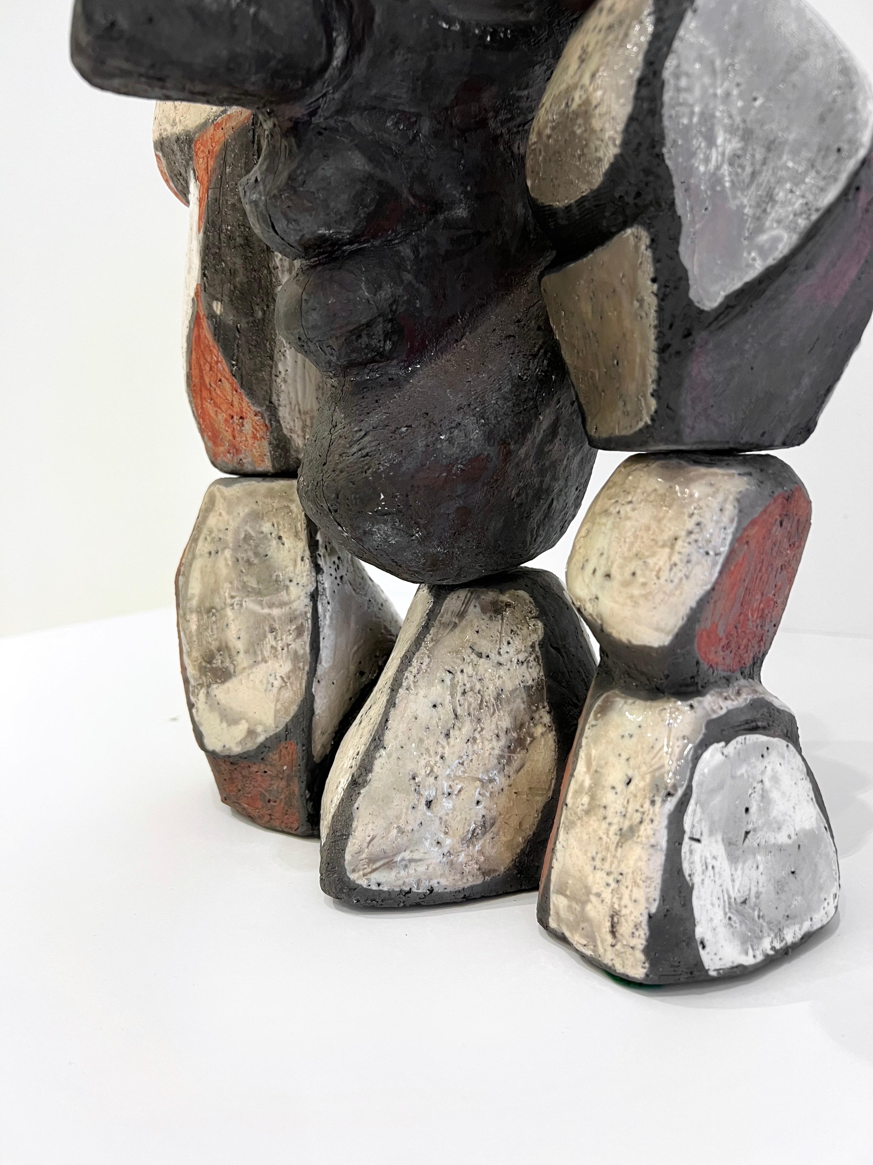 Métal Sculpture figurative abstraite en céramique de Roger Capron en vente