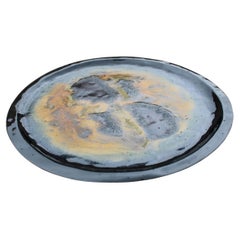 Used Abstract ceramic plate with Italian textured glaze