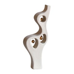 Abstract Ceramic Sculpture With Gold Lustre, “Fragments Within III” by Miyelle