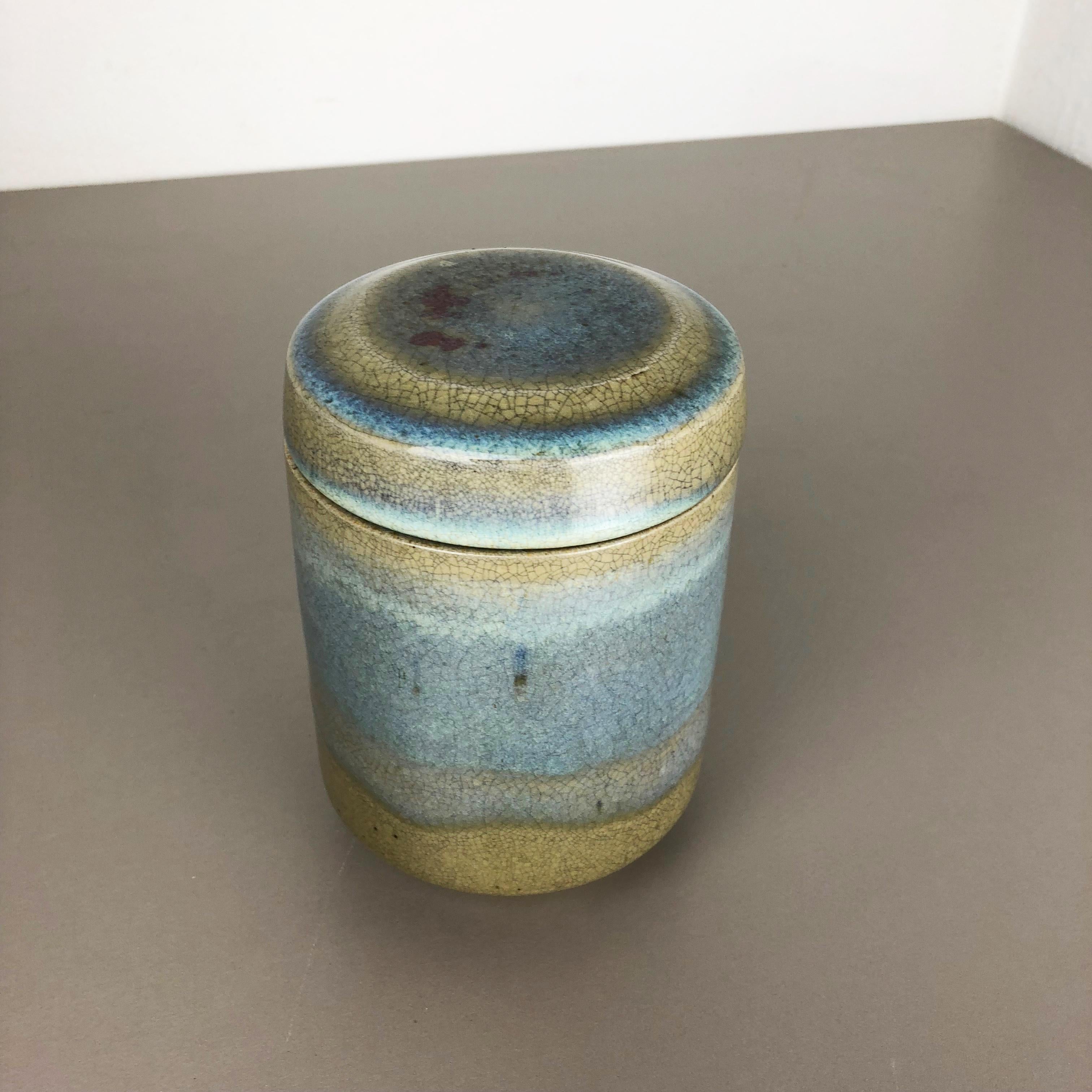 Abstract Ceramic Studio Pottery Lid Can by Wendelin Stahl, Germany, 1970s In Good Condition For Sale In Kirchlengern, DE