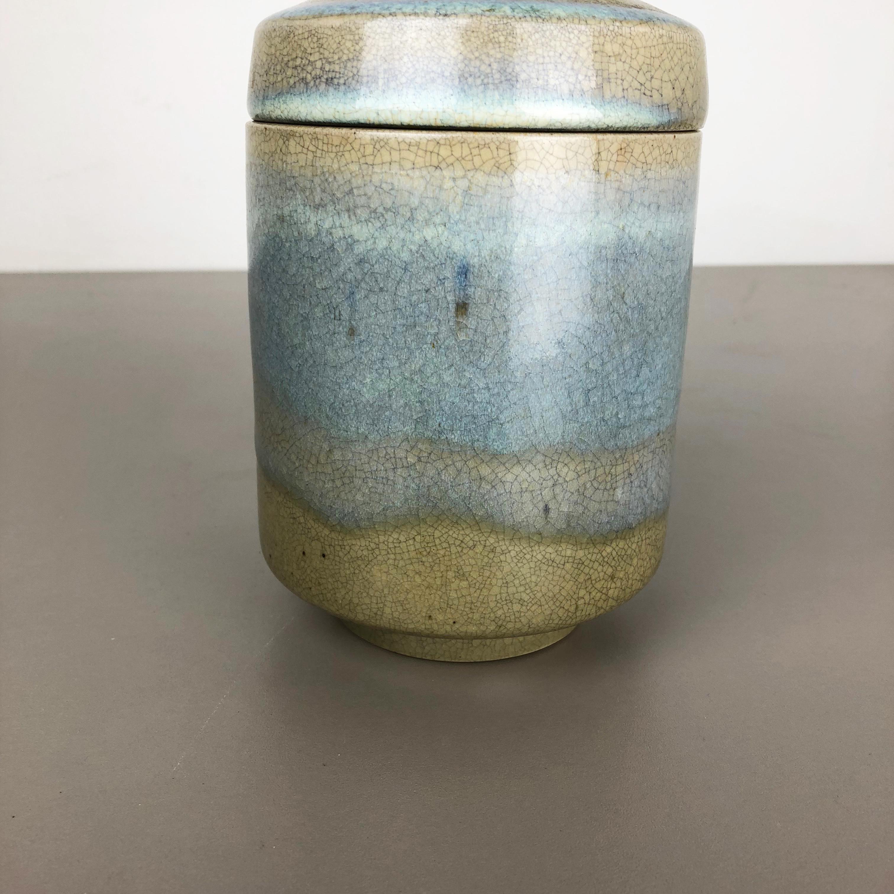 Abstract Ceramic Studio Pottery Lid Can by Wendelin Stahl, Germany, 1970s In Good Condition In Kirchlengern, DE