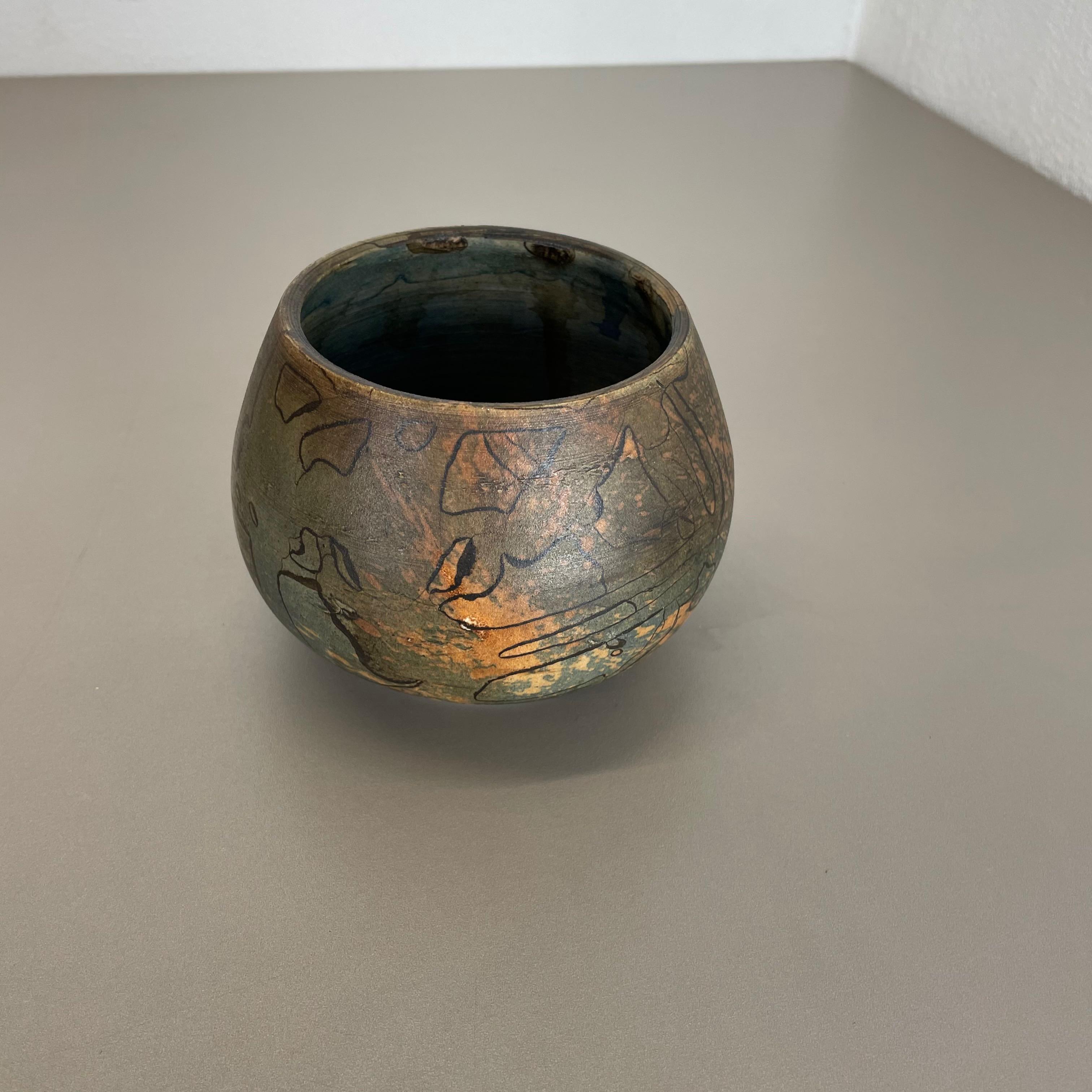 Mid-Century Modern Abstract Ceramic Studio Pottery Object by Gerhard Liebenthron, Germany, 1970s For Sale