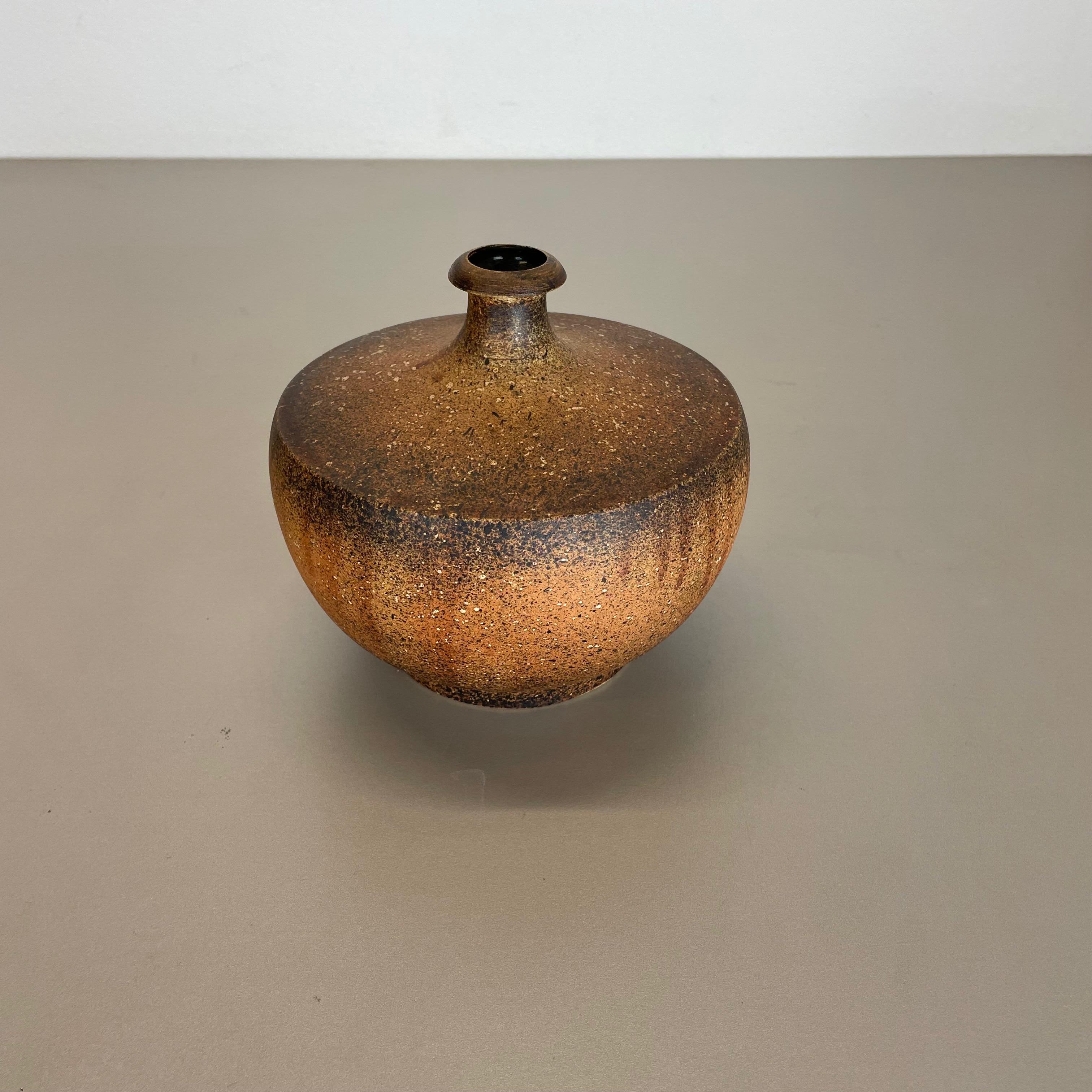 Mid-Century Modern Abstract Ceramic Studio Pottery Ufo Vase by Gerhard Liebenthron, Germany, 1980s
