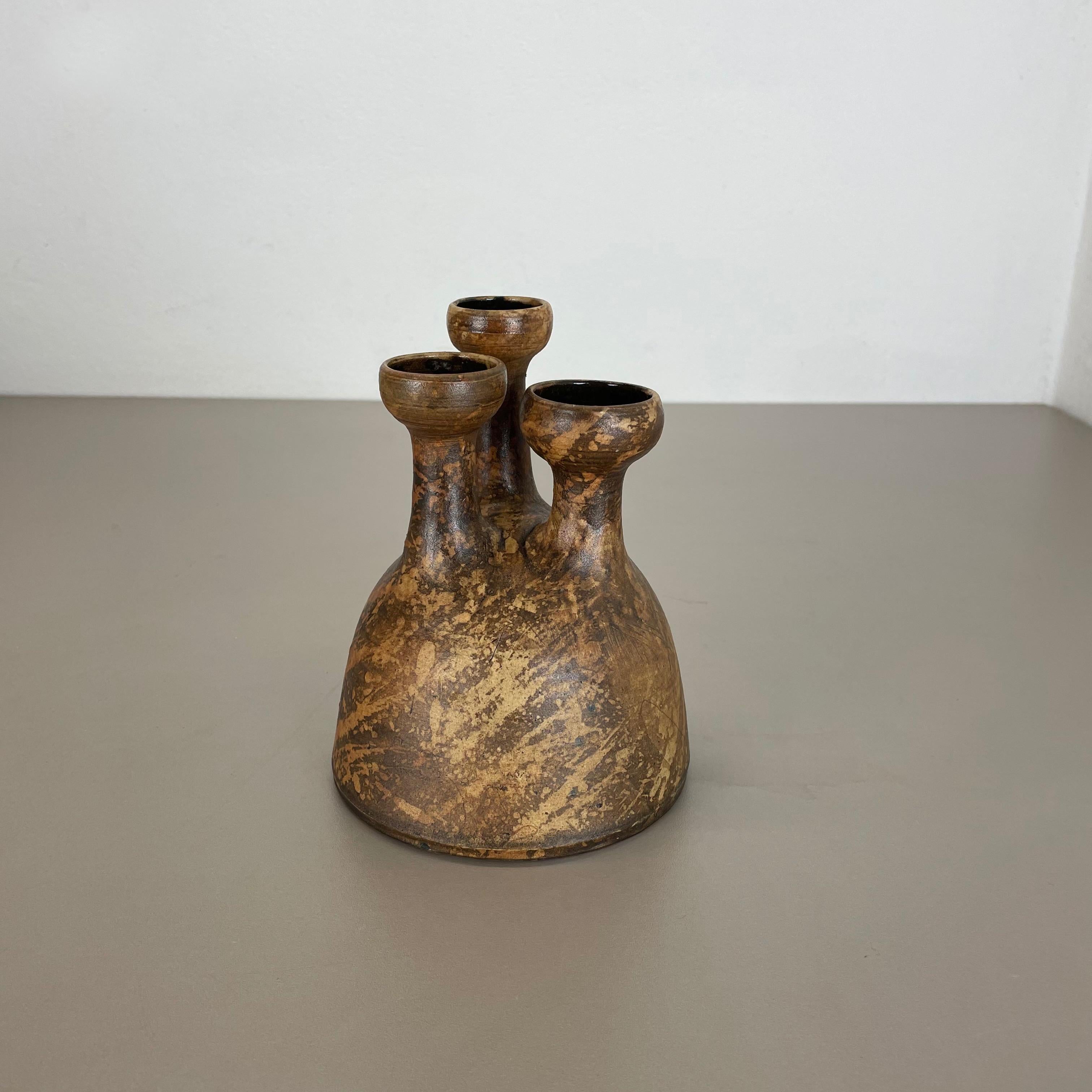 Abstract Ceramic Studio Pottery Vase by Gerhard Liebenthron, Germany, 1970s In Good Condition For Sale In Kirchlengern, DE