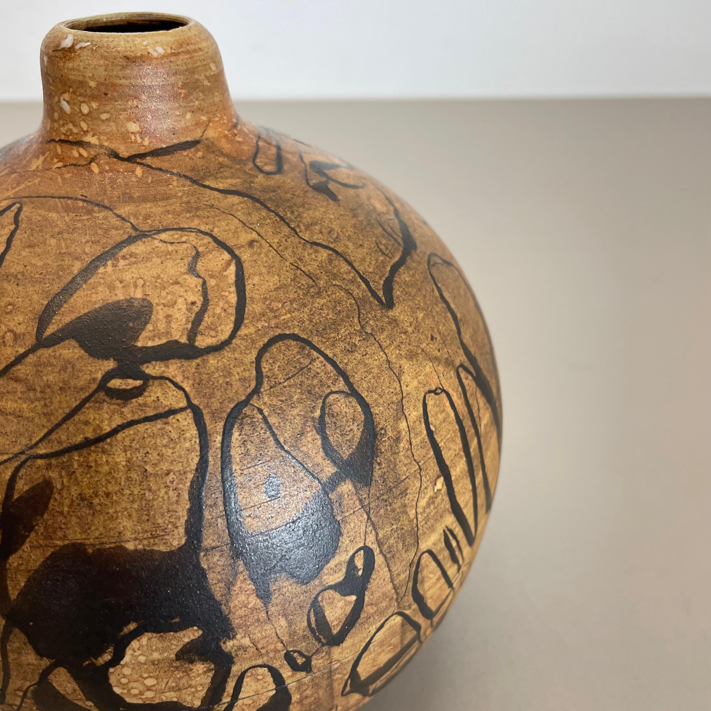 Céramique Vase en céramique abstraite de l'atelier de poterie de Gerhard Liebenthron, Allemagne, 1970 en vente
