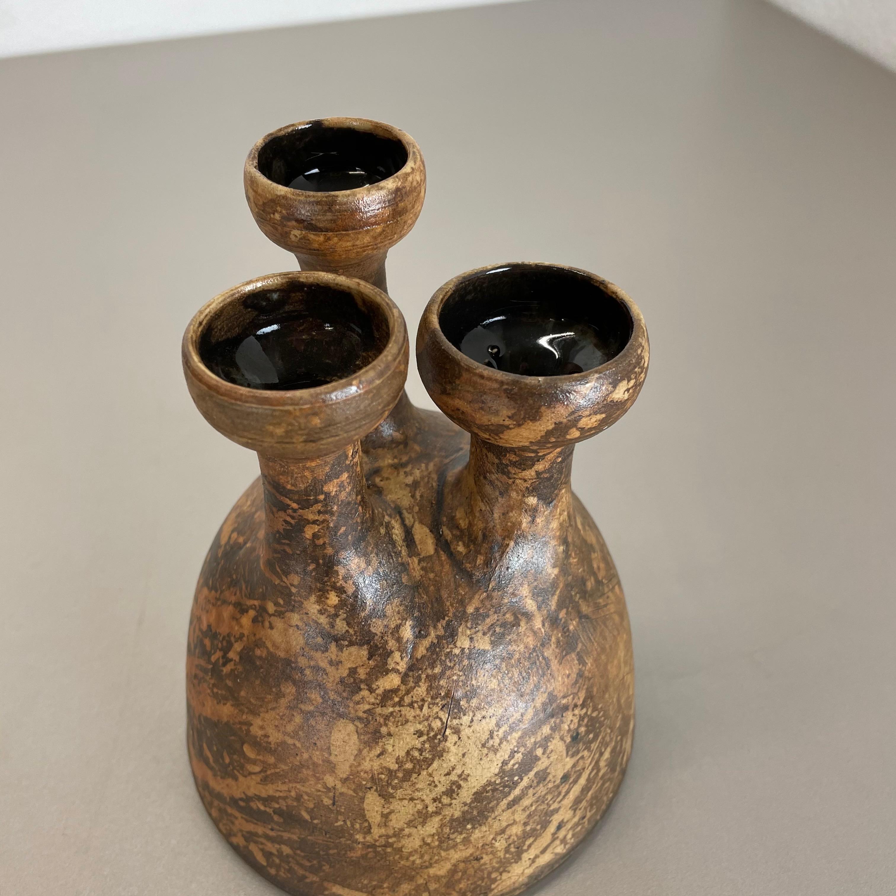 Abstract Ceramic Studio Pottery Vase by Gerhard Liebenthron, Germany, 1970s For Sale 3