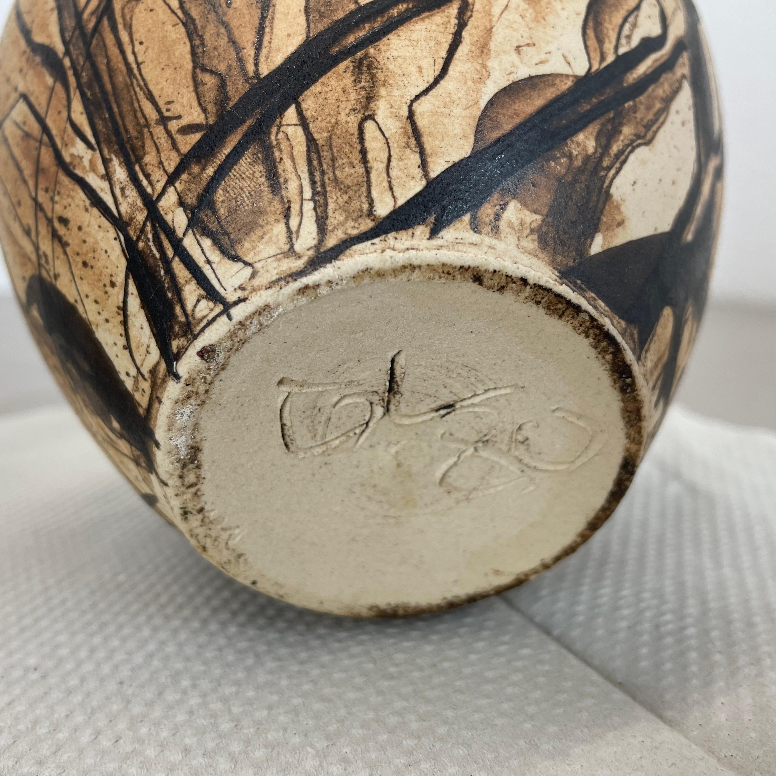 Abstract Ceramic Studio Pottery Vase by Gerhard Liebenthron, Germany, 1980s For Sale 9