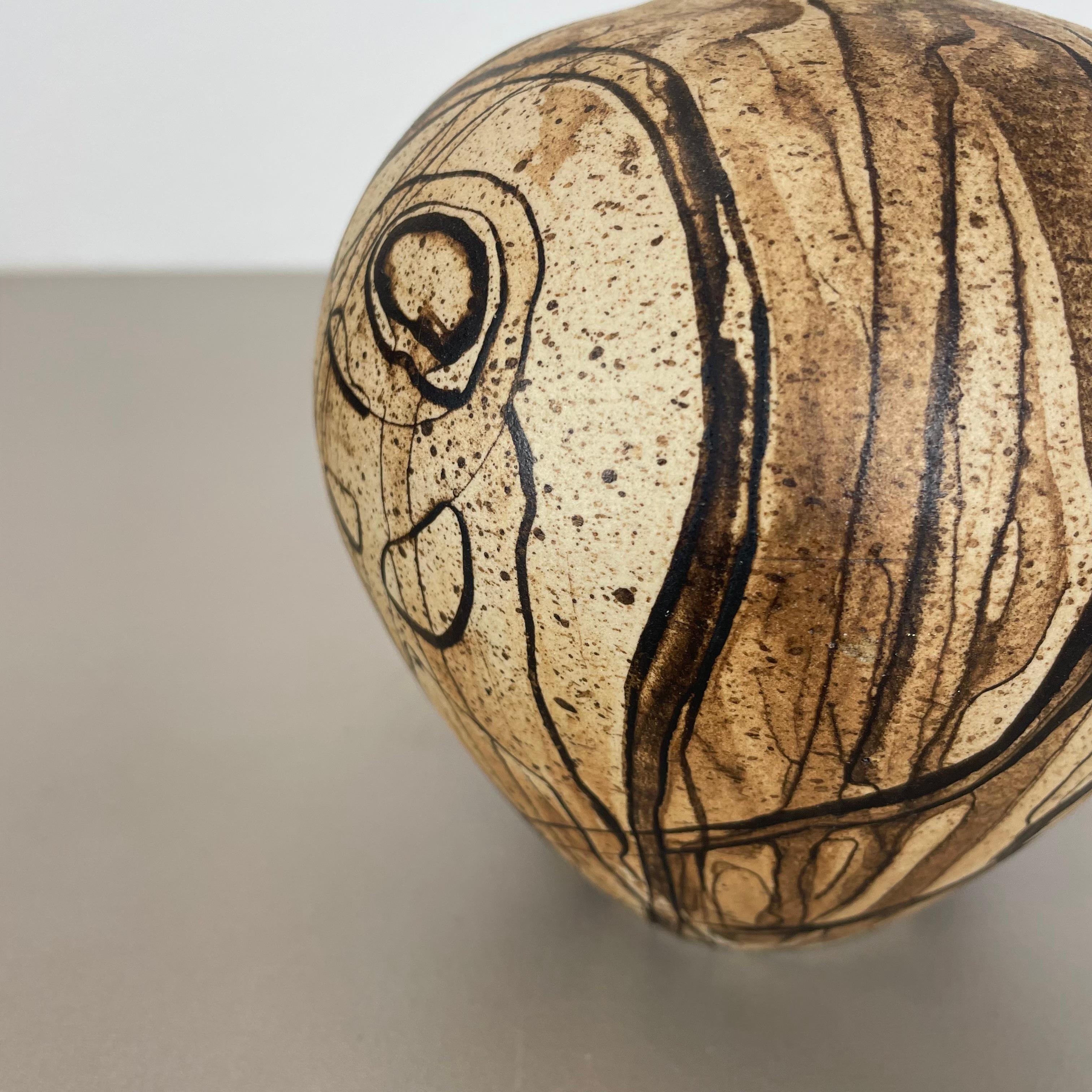 Abstract Ceramic Studio Pottery Vase by Gerhard Liebenthron, Germany, 1980s In Good Condition For Sale In Kirchlengern, DE