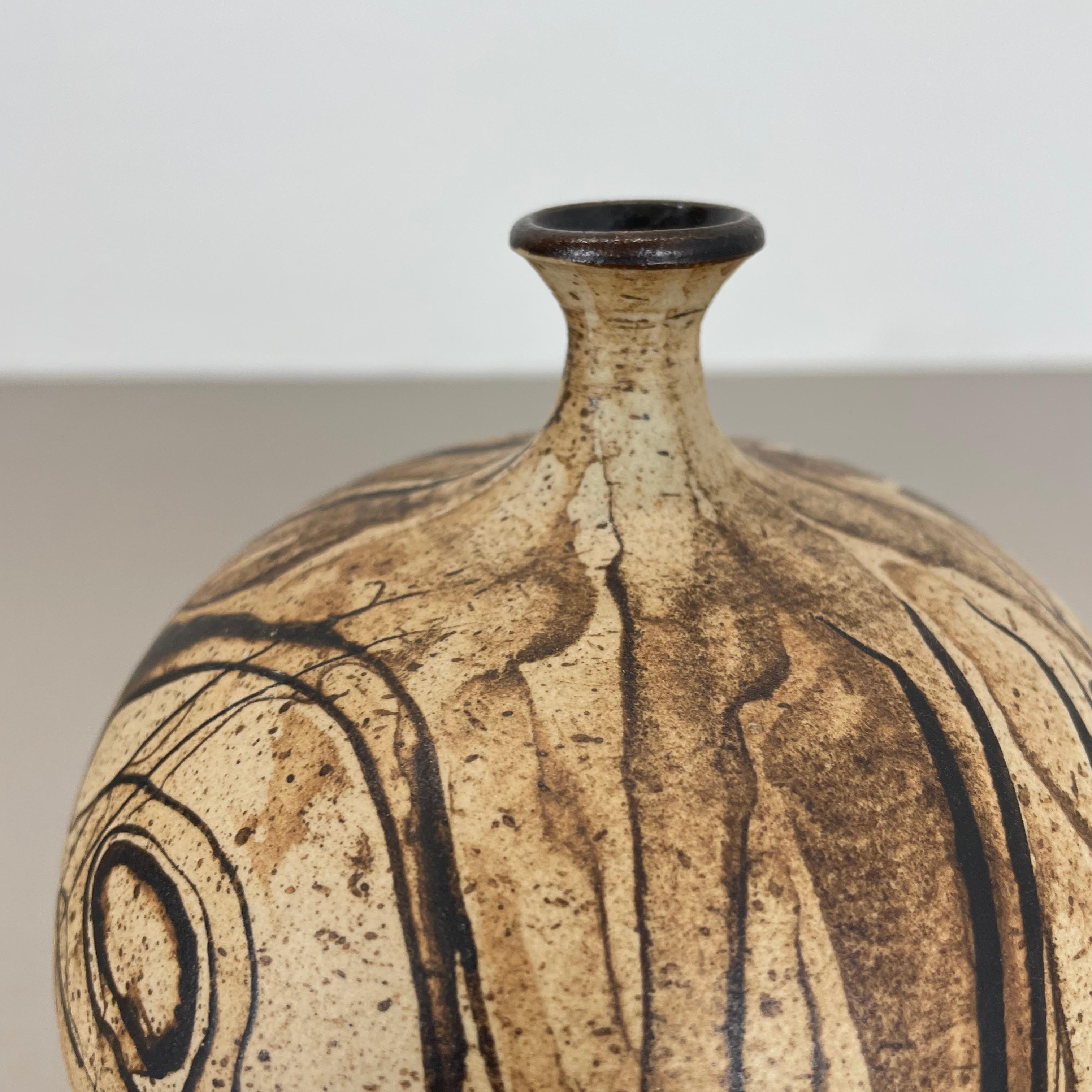 20th Century Abstract Ceramic Studio Pottery Vase by Gerhard Liebenthron, Germany, 1980s For Sale