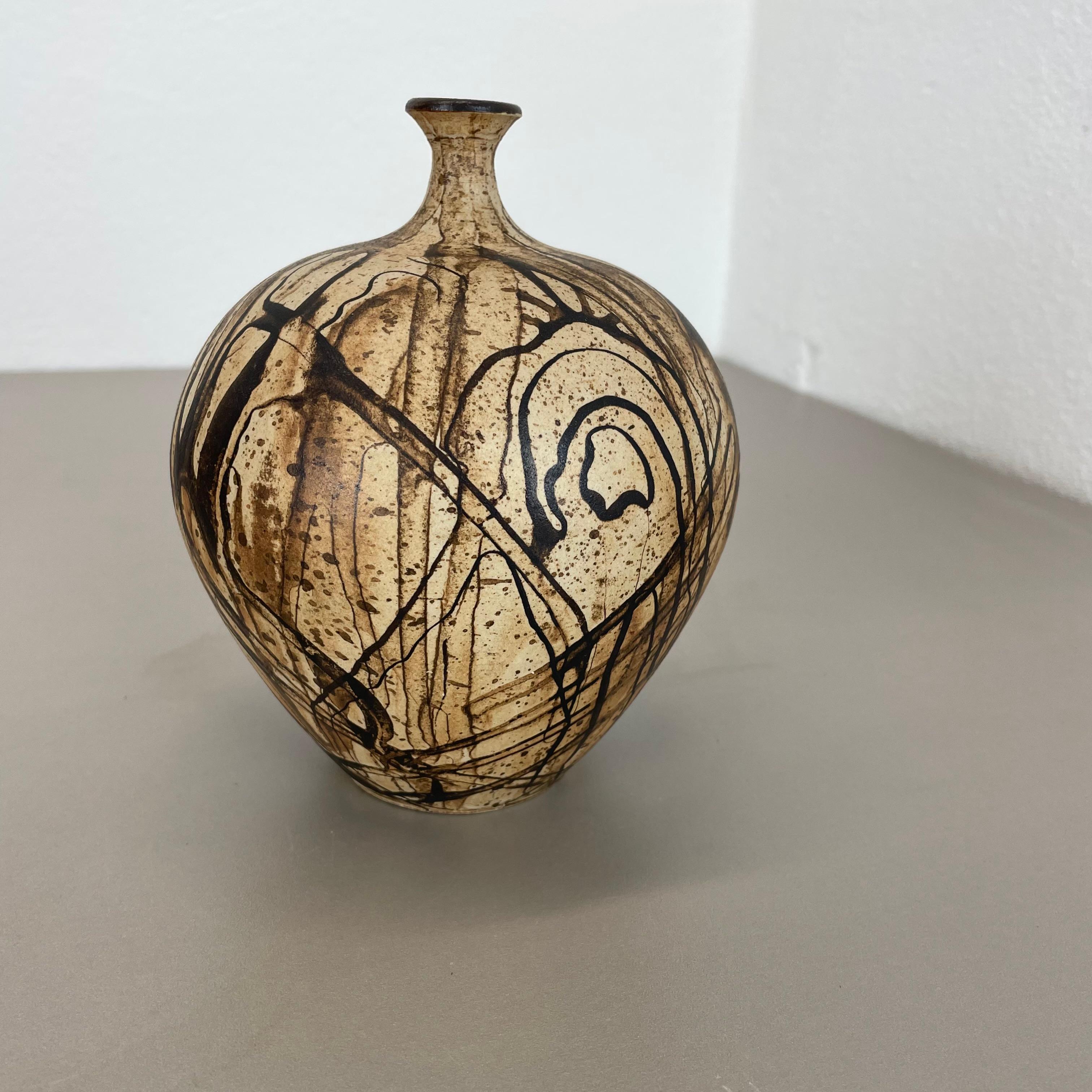Abstract Ceramic Studio Pottery Vase by Gerhard Liebenthron, Germany, 1980s For Sale 4