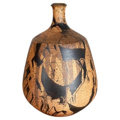 Abstrakte Keramikvase aus Studiokeramik von Gerhard Liebenthron, Deutschland, 1980er Jahre