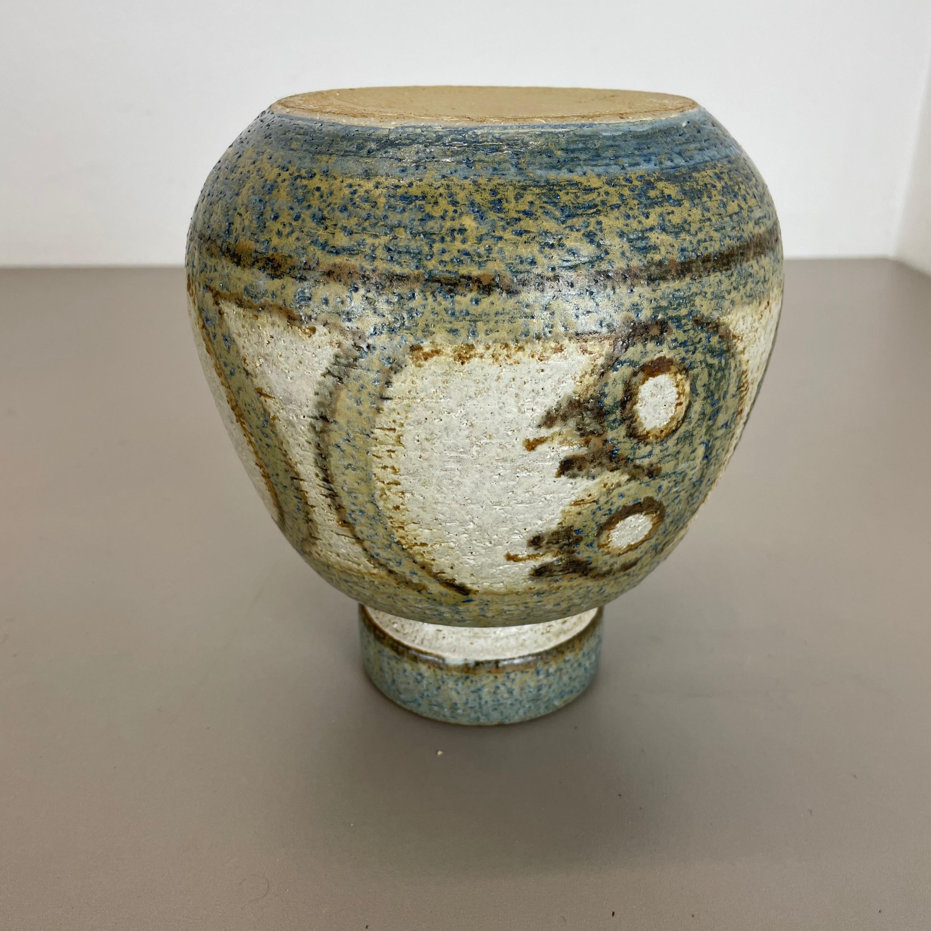 Abstract Ceramic Studio Pottery Vase by SOHOLM, Denmark 1970 For Sale 9