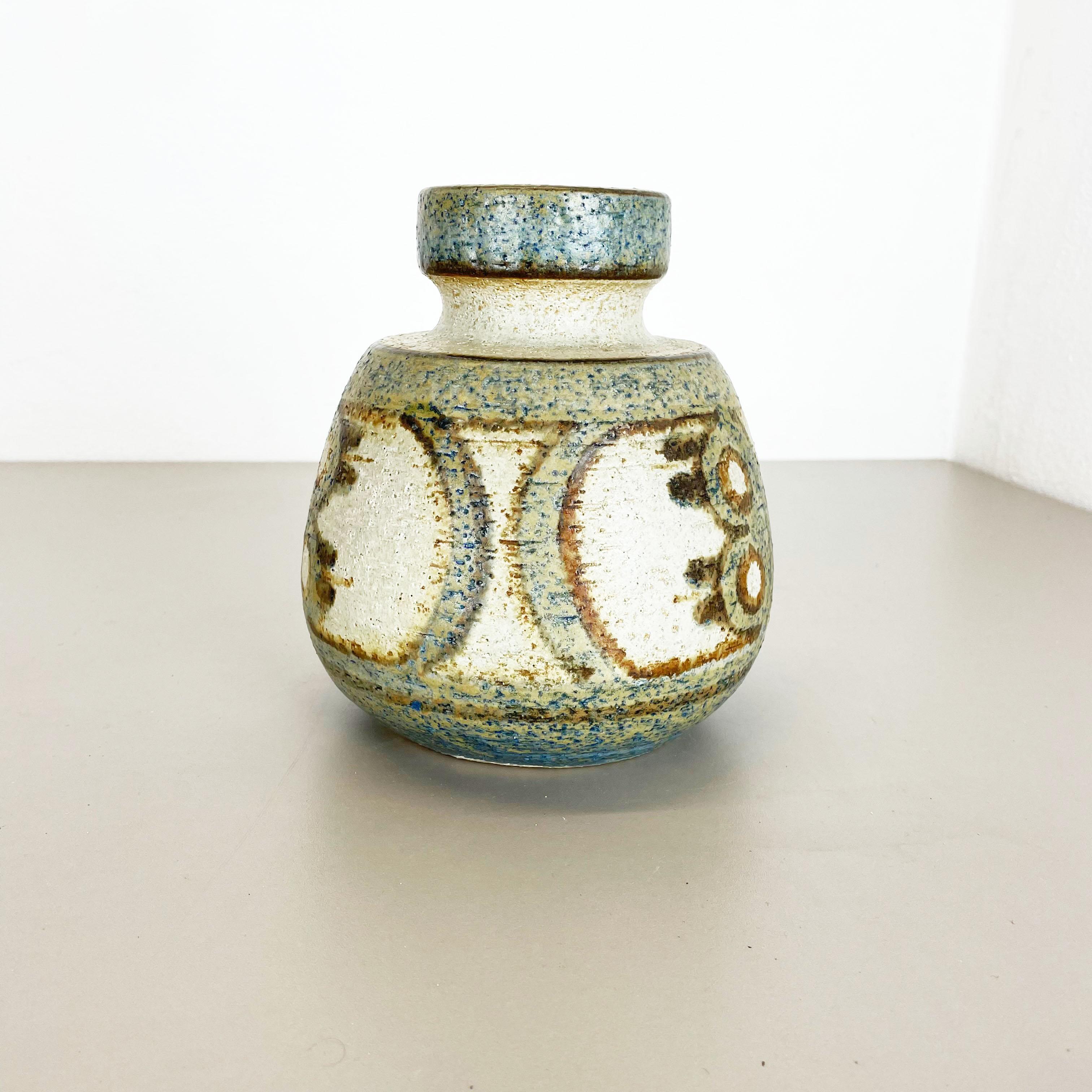 Mid-Century Modern Abstract Ceramic Studio Pottery Vase by SOHOLM, Denmark 1970 For Sale