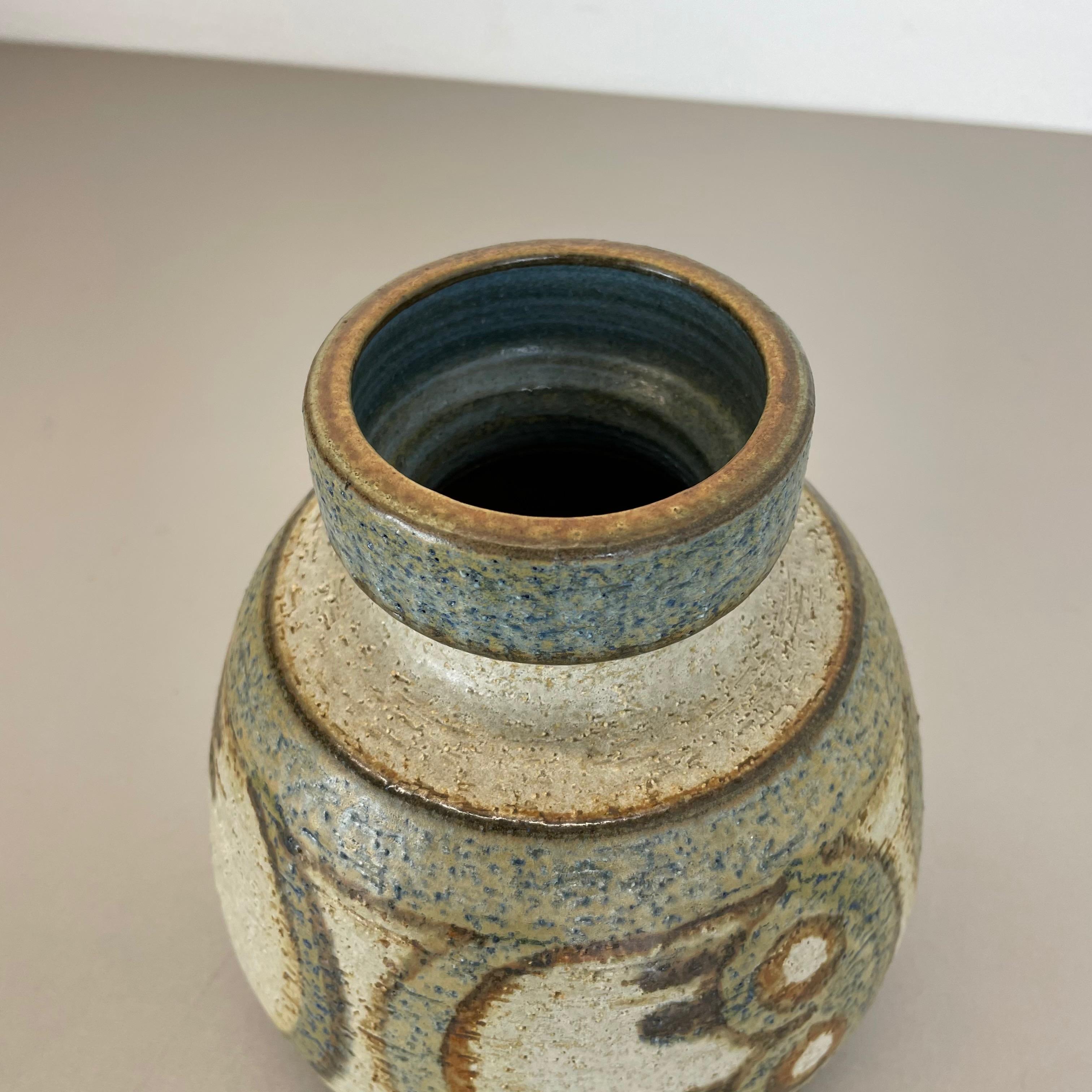 Danish Abstract Ceramic Studio Pottery Vase by SOHOLM, Denmark 1970 For Sale