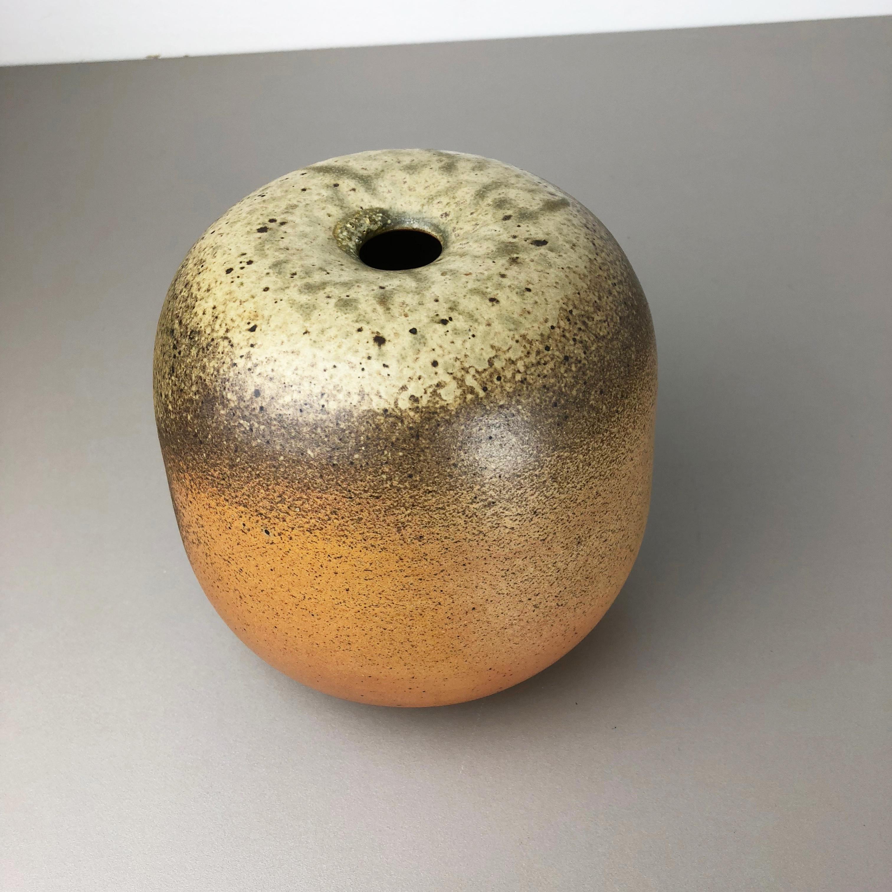 Mid-Century Modern Abstract Ceramic Studio Pottery Vase Object Horst Kerstan, Kandern Germany 1980s For Sale