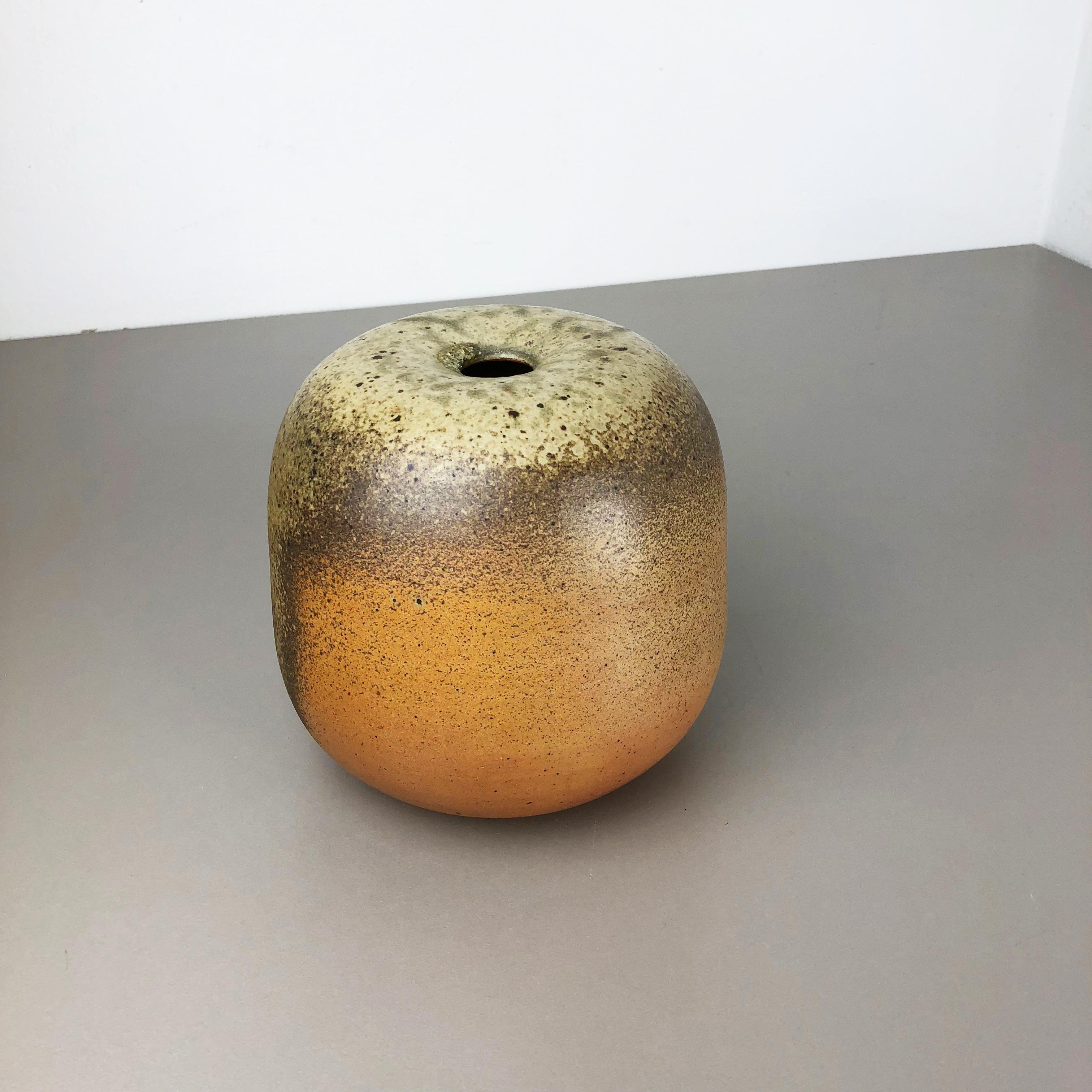 Abstract Ceramic Studio Pottery Vase Object Horst Kerstan, Kandern Germany 1980s In Good Condition For Sale In Kirchlengern, DE