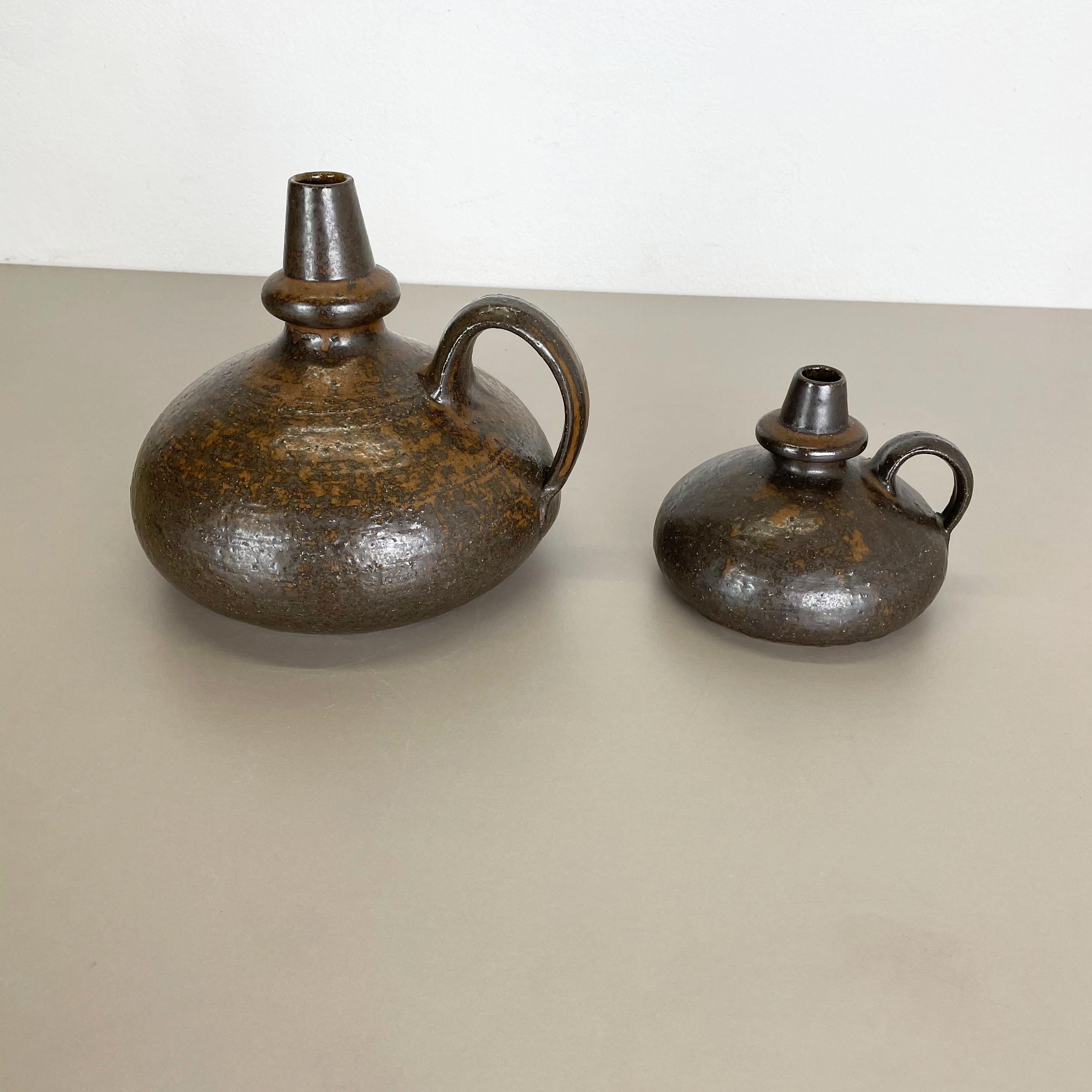 Mid-Century Modern Vase et objets en céramique abstraite de l'atelier de poterie de Rudi Stahl, Allemagne, 1970 en vente