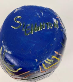 Abstract Ceramic Studio Pottery Vase signed S. Leighton